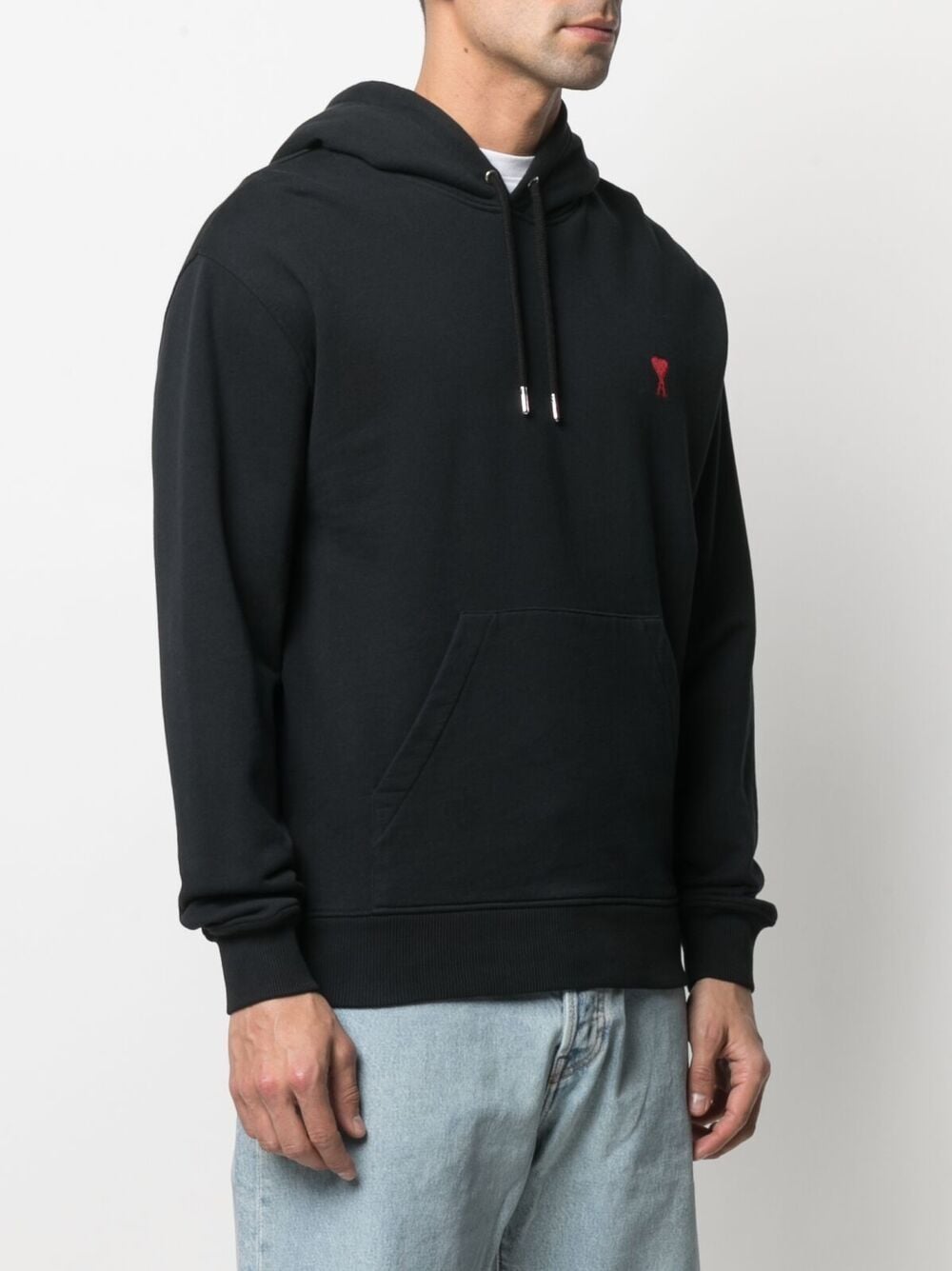 AMI Paris logo-embroidered Drawstring Hoodie
