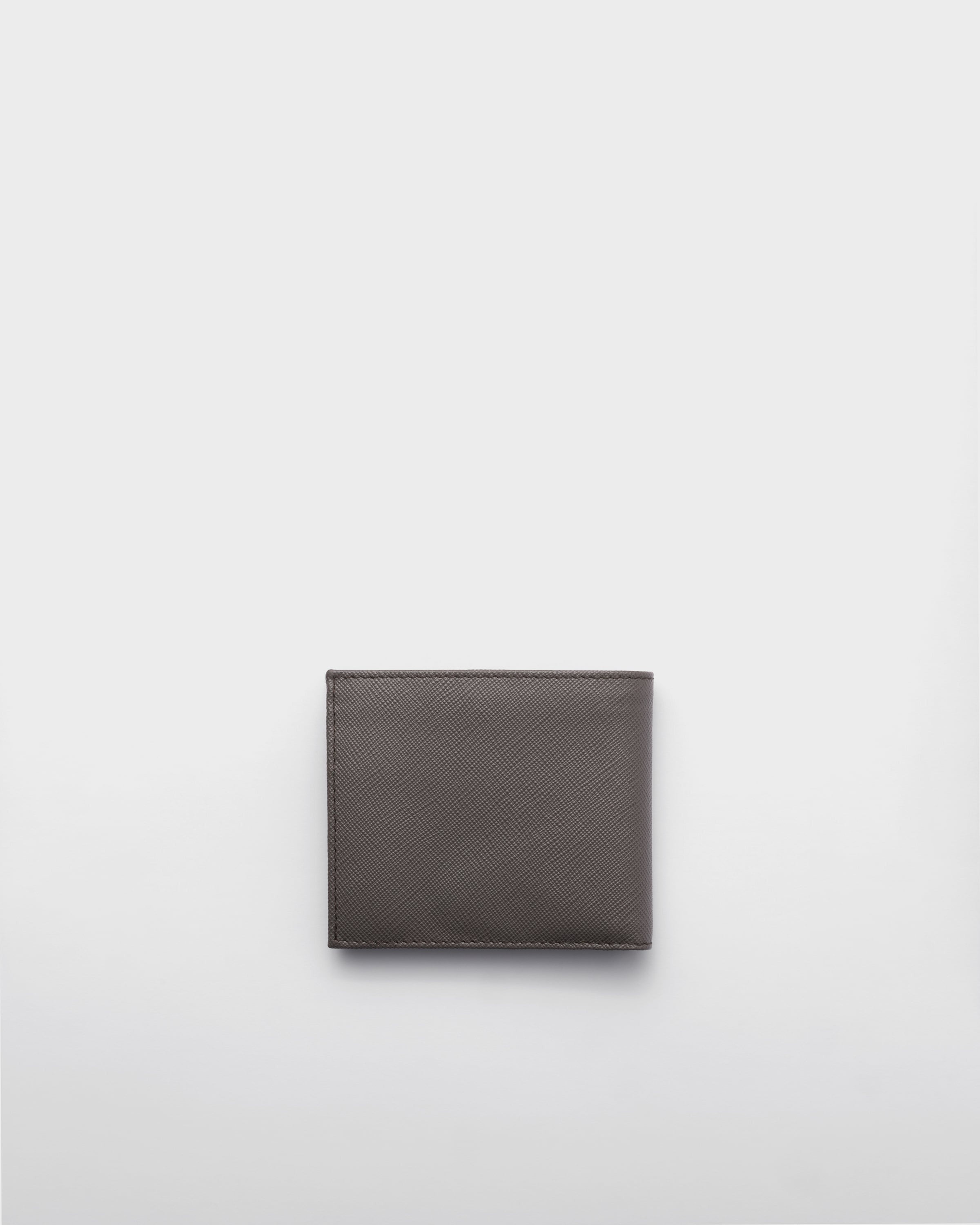 Saffiano Leather Wallet with coin purse Smoky Gray