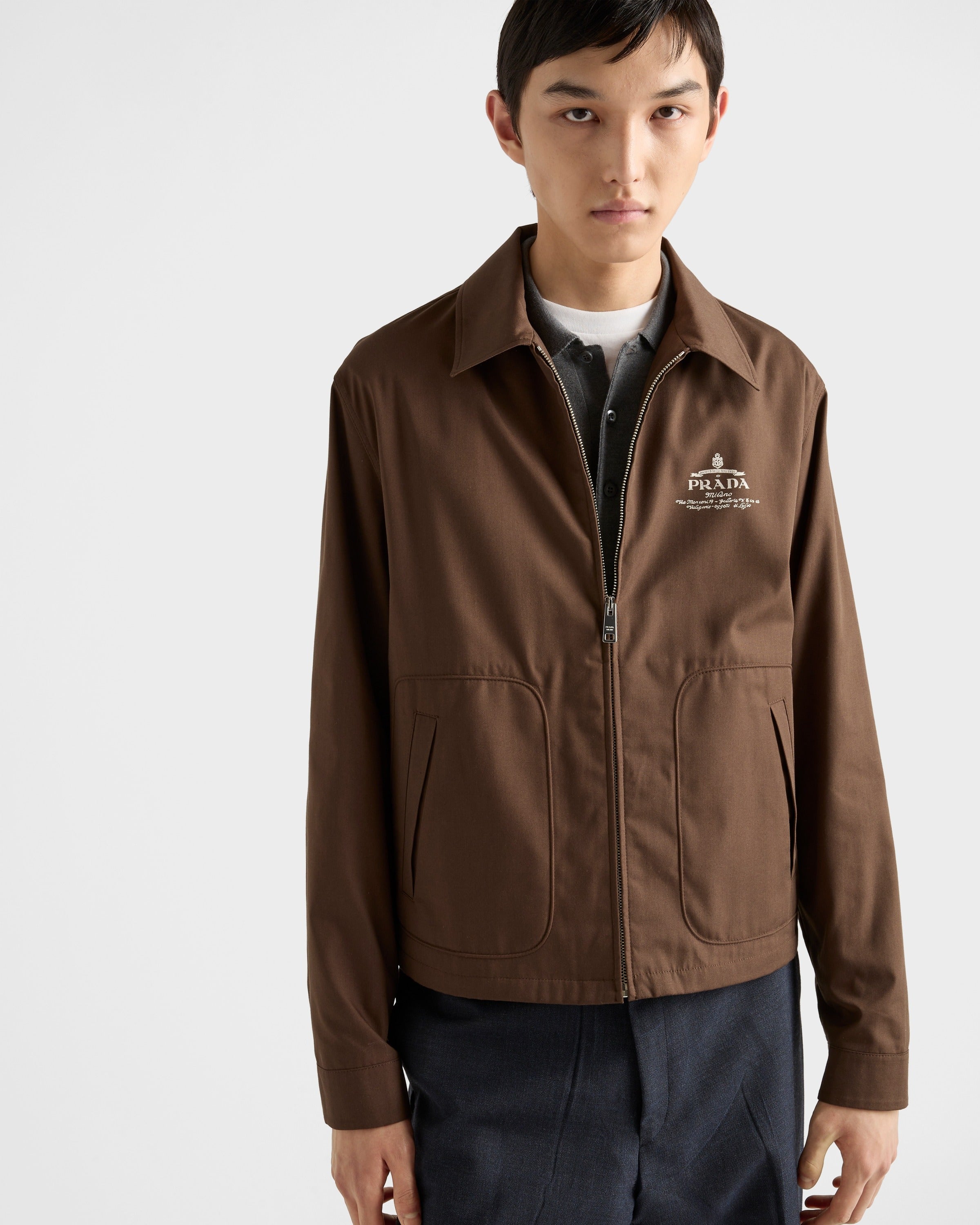 Cotton blend blouson jacket Ebony