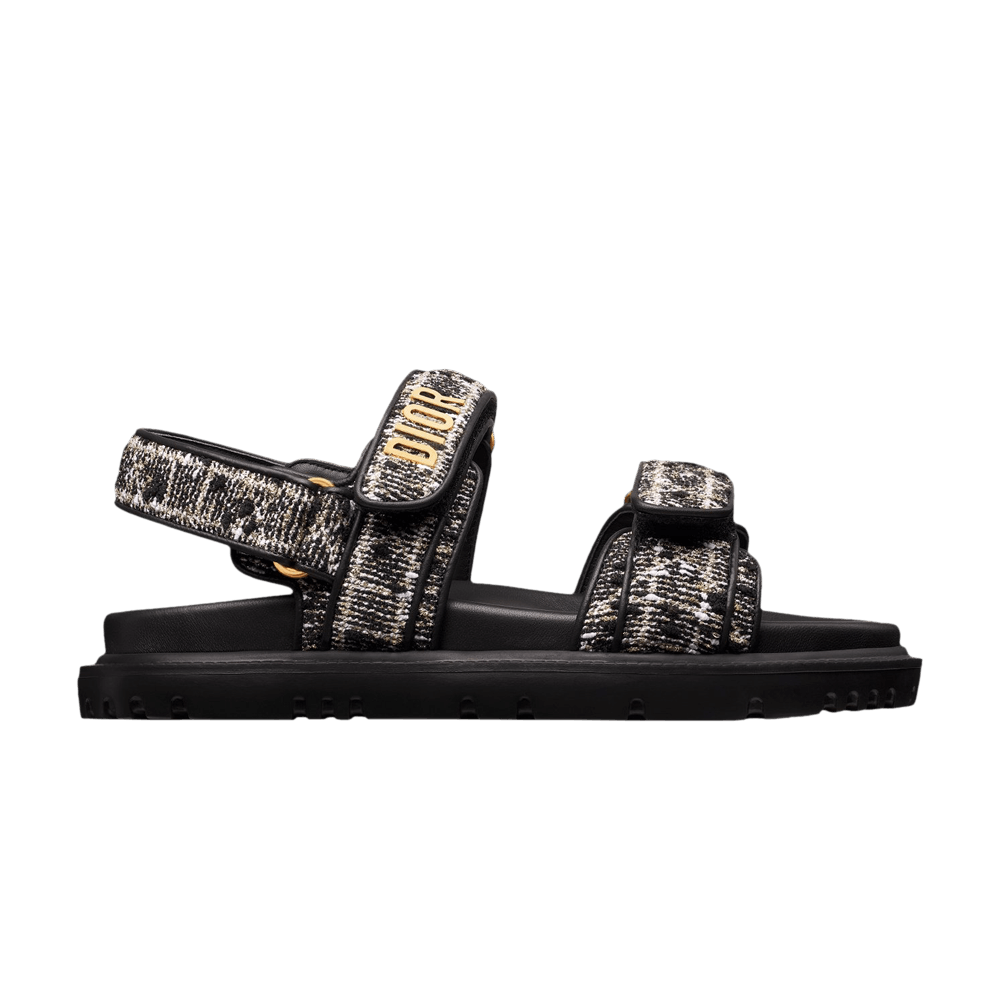 Dior Wmns Dioract Sandal 'Cannage Tweed - Black'