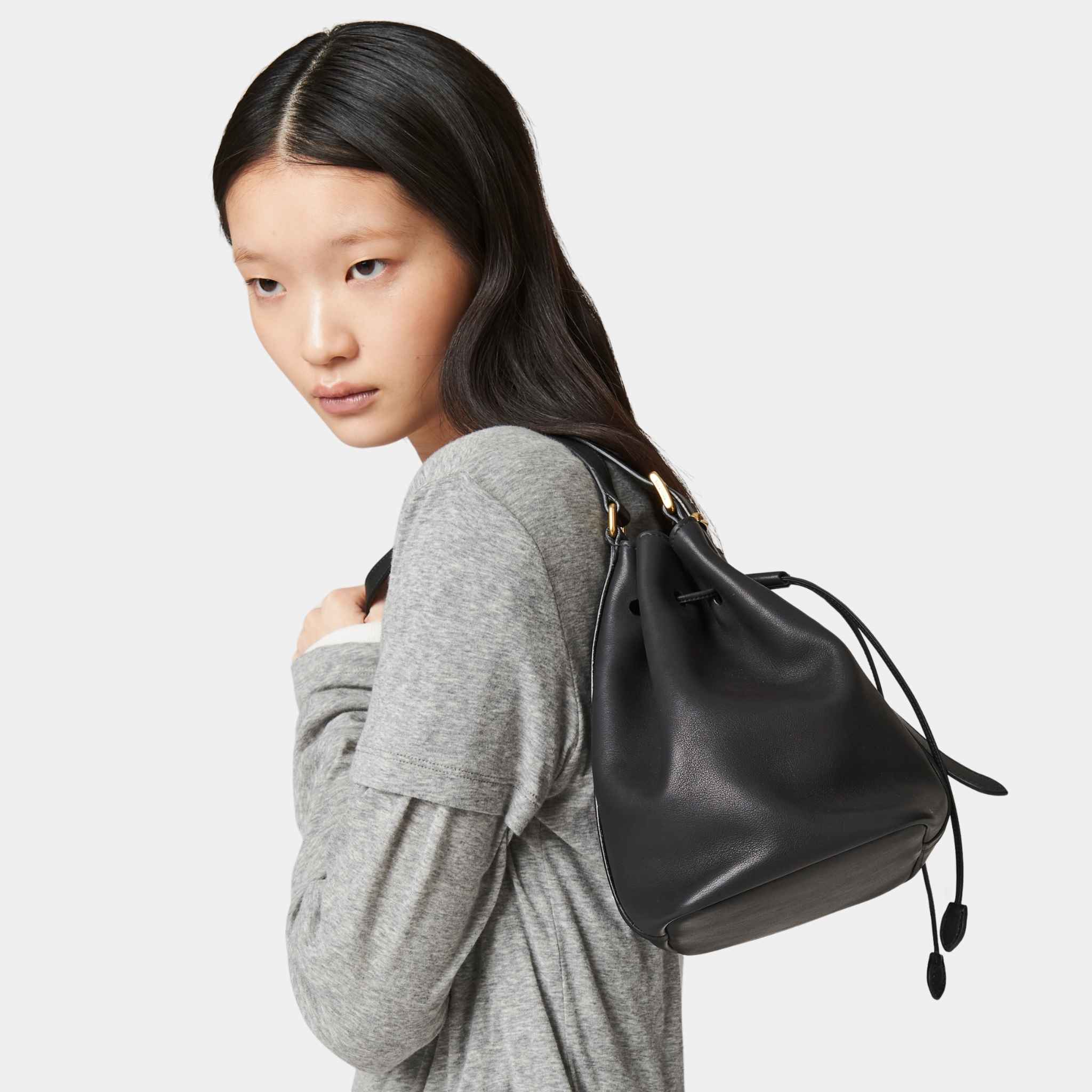 Leather Bucket Bag