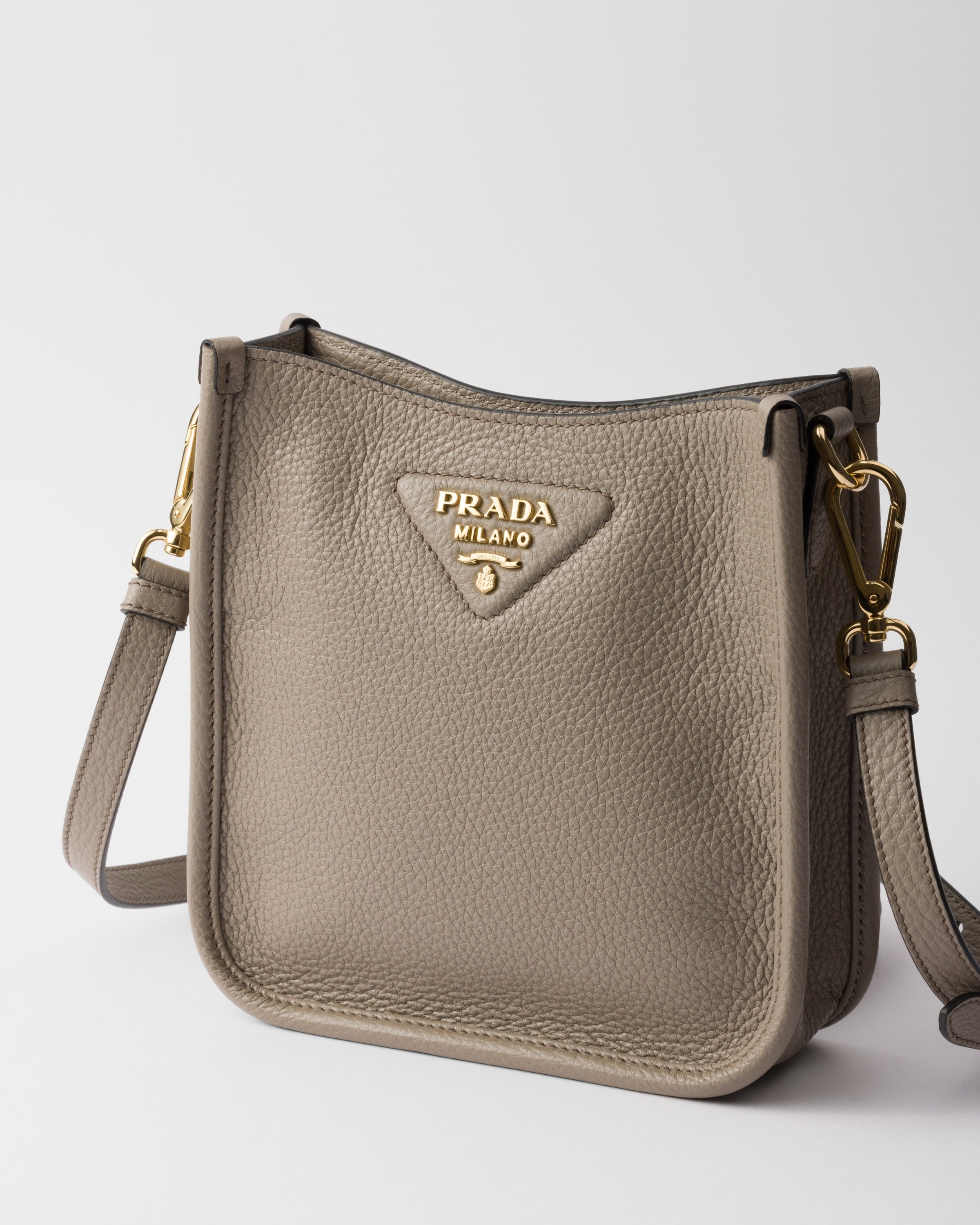 Leather mini shoulder bag Clay Gray