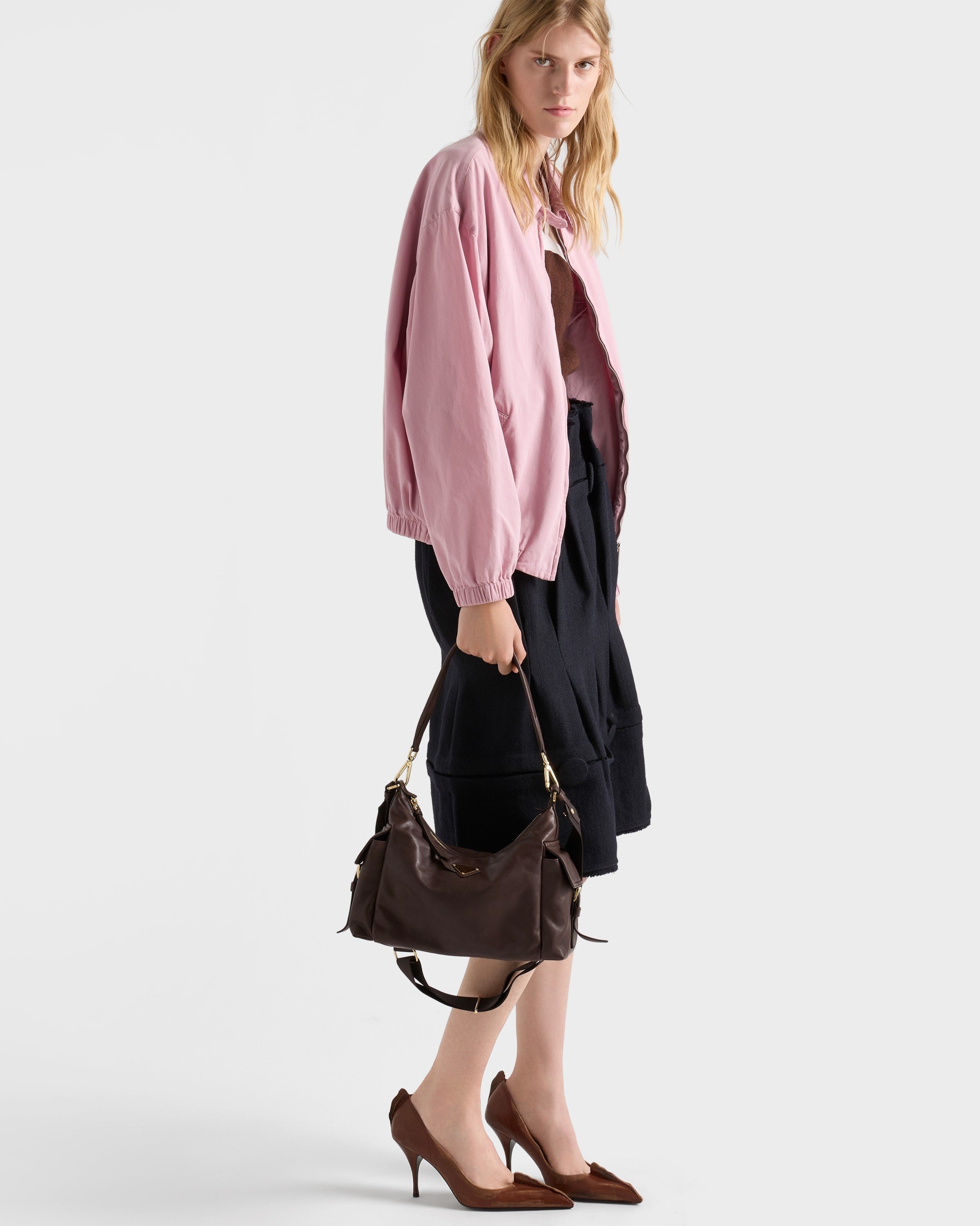 Large Prada Explore nappa leather bag Sienna