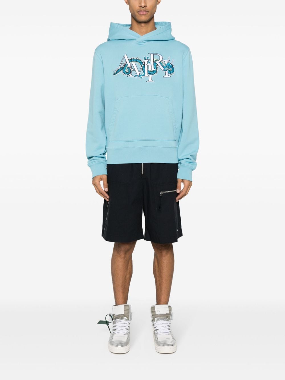 Logo-embroidered cotton hoodie