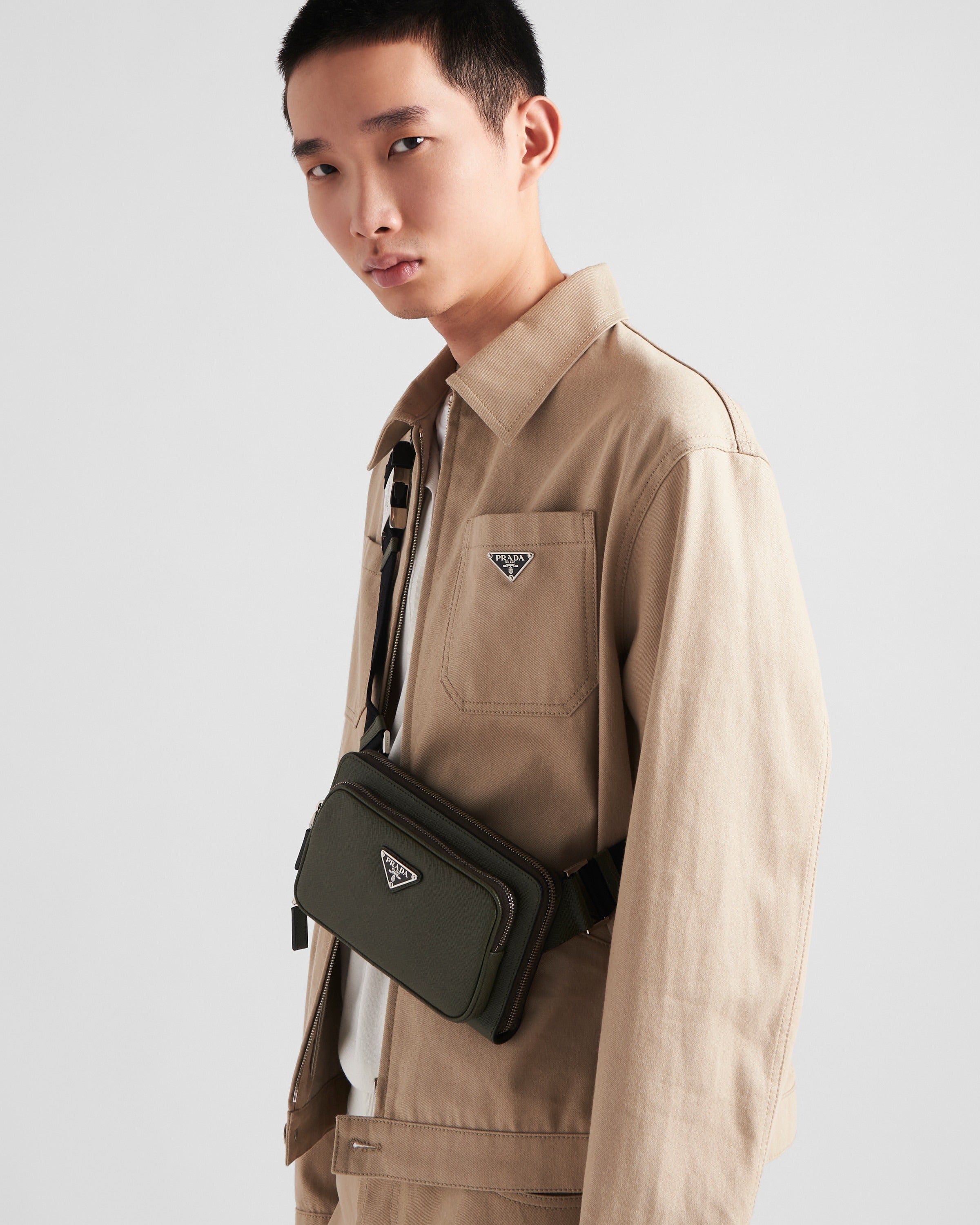 Saffiano leather belt bag Loden