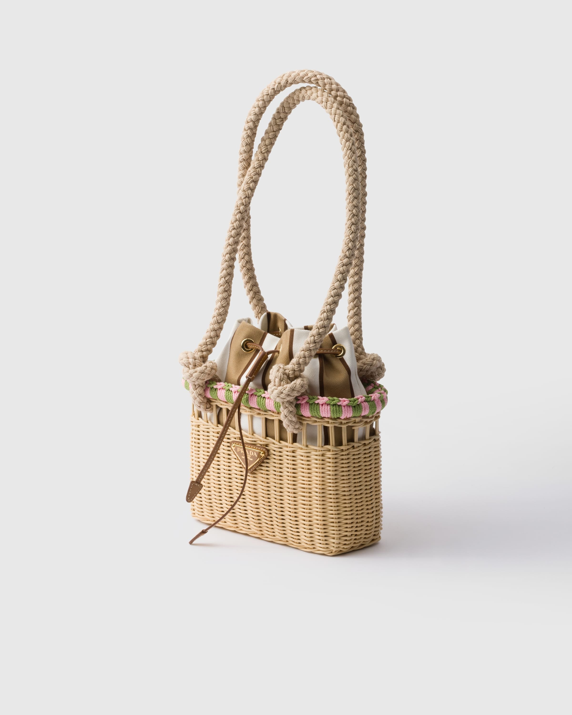 Wicker mini-bag Tan/Petal Pink
