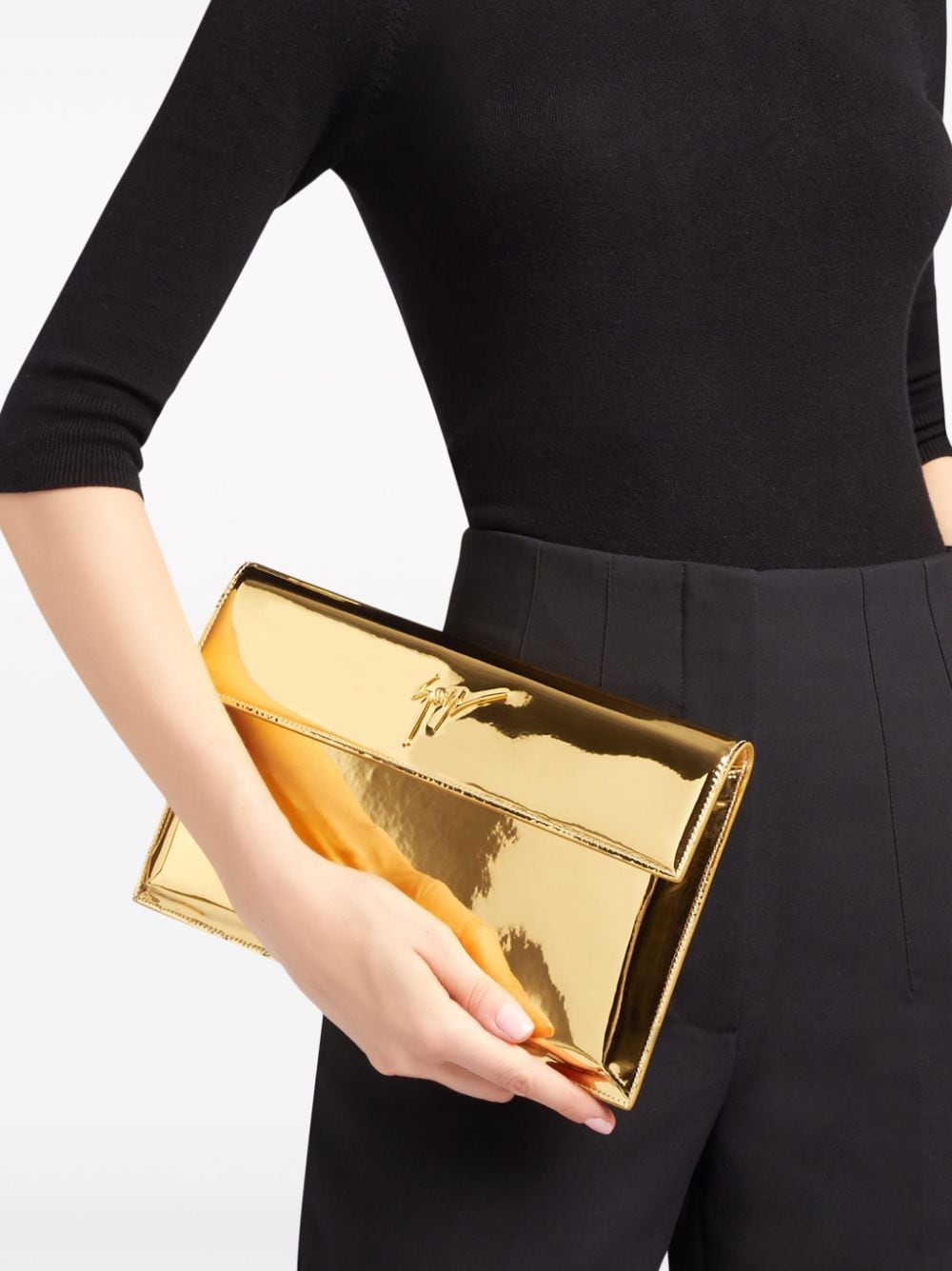 Giuseppe Zanotti Sabhin Leather Clutch Bag