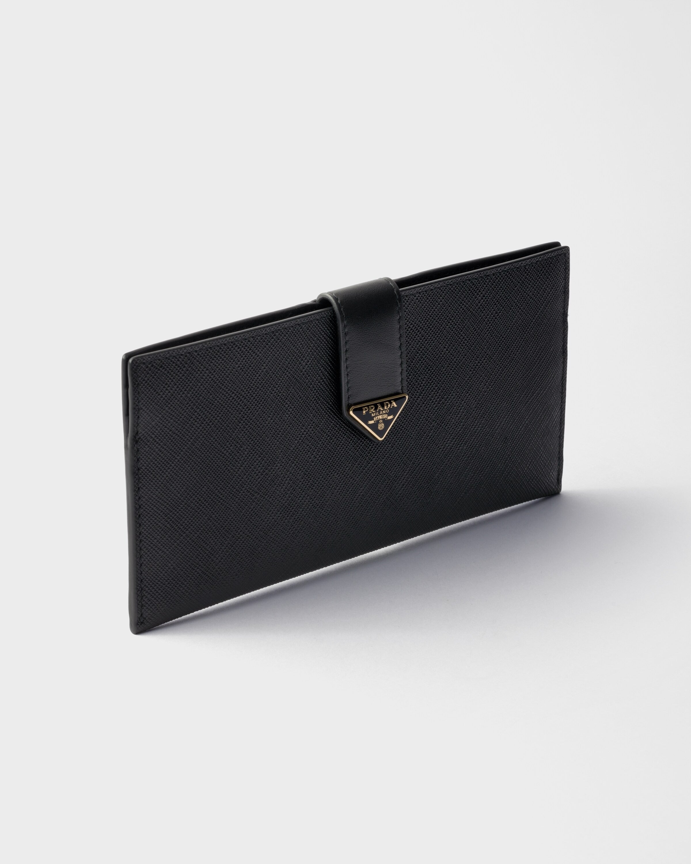 Large Saffiano and leather wallet Black