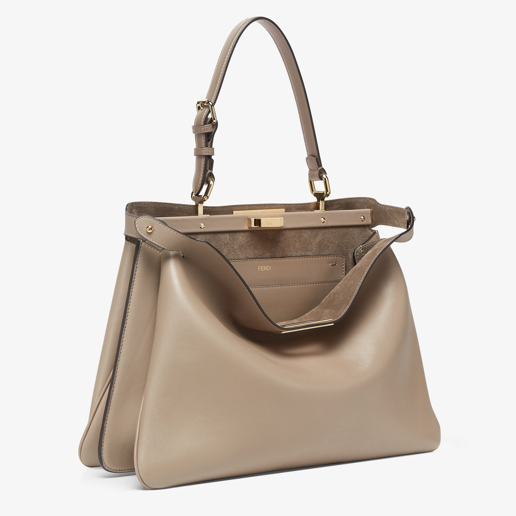 Peekaboo Soft Large Dove gray leather bag