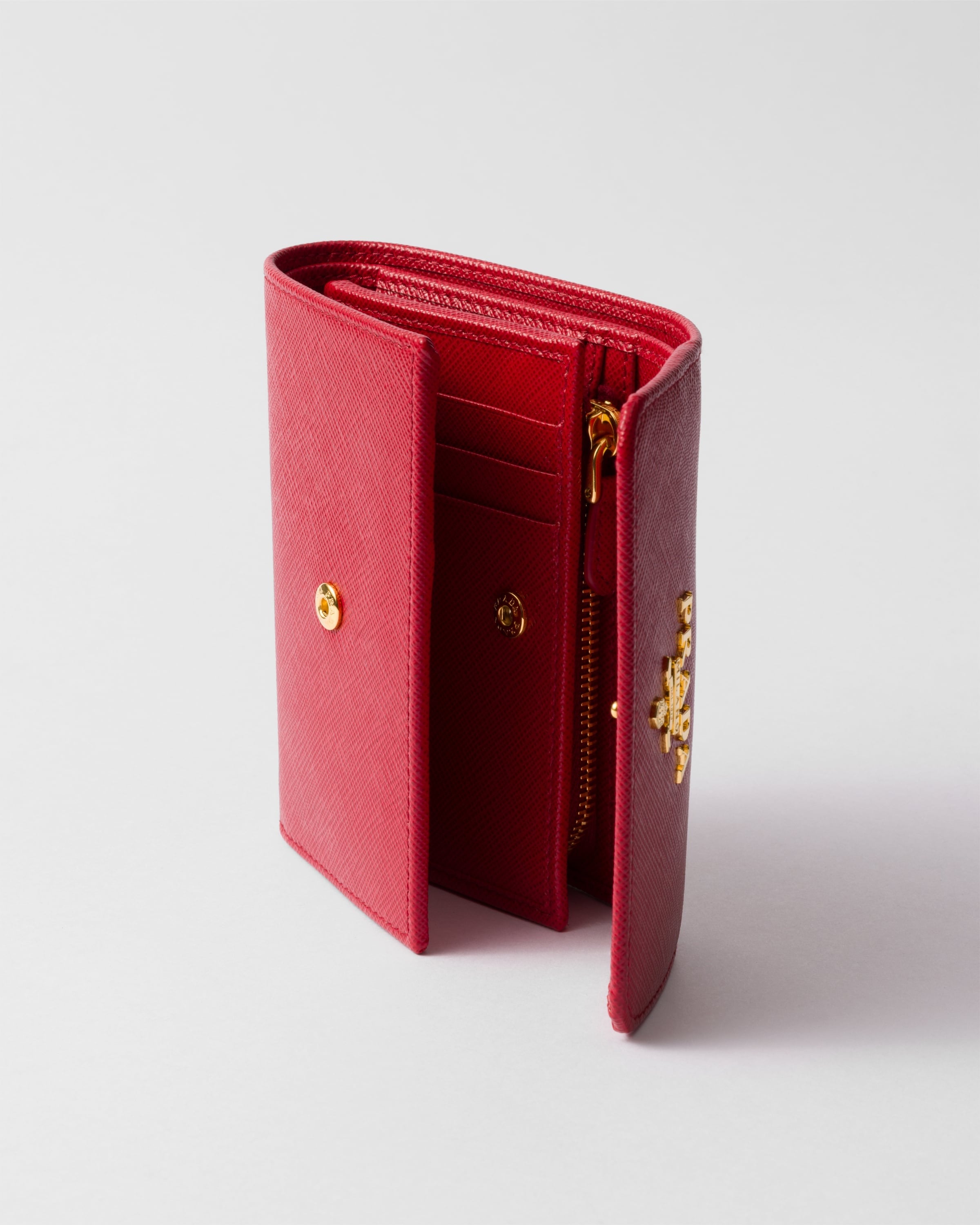 Small Saffiano Leather Wallet Fiery Red