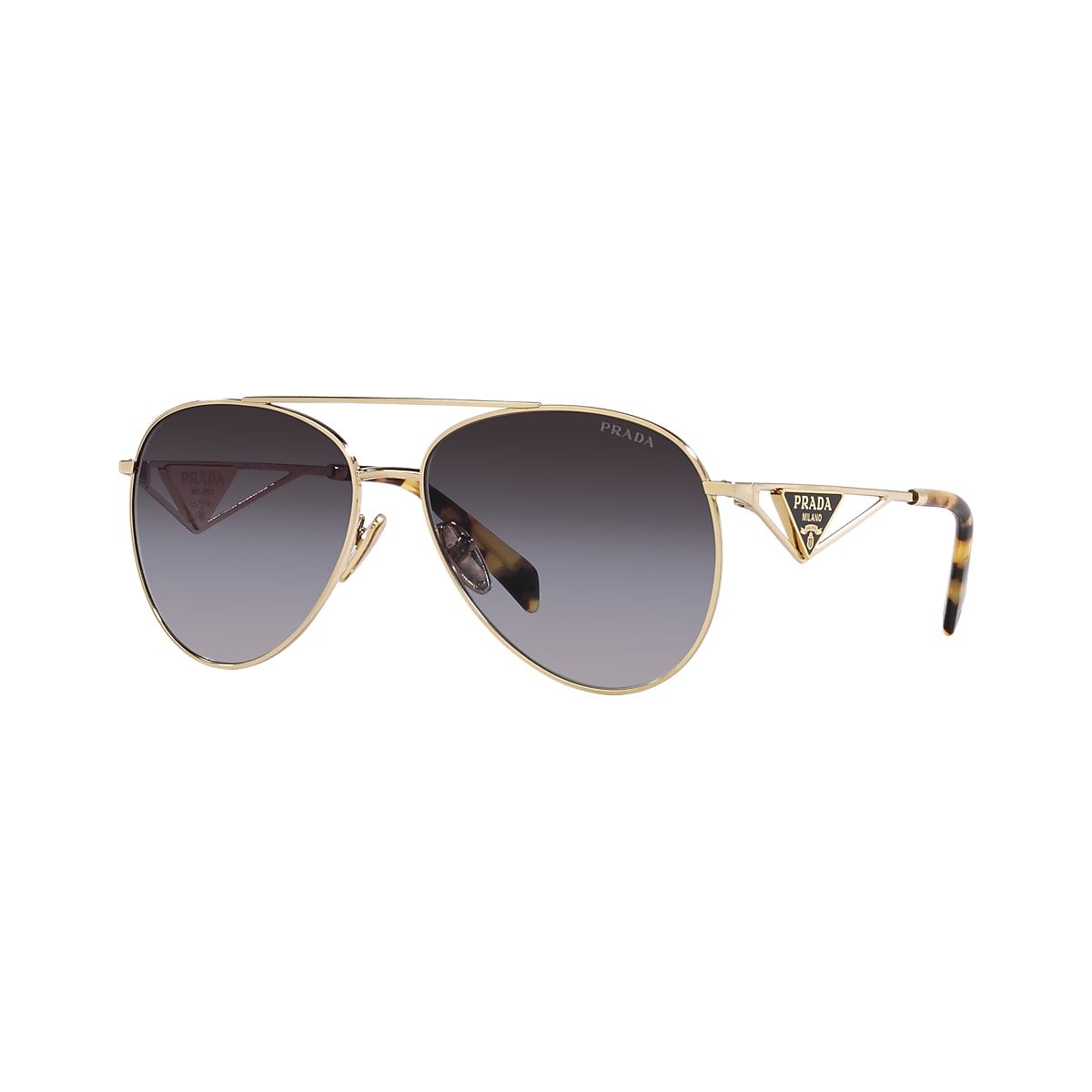 PRADA PR 73ZS Pale Gold - Women Luxury Sunglasses, Grey Gradient Lens