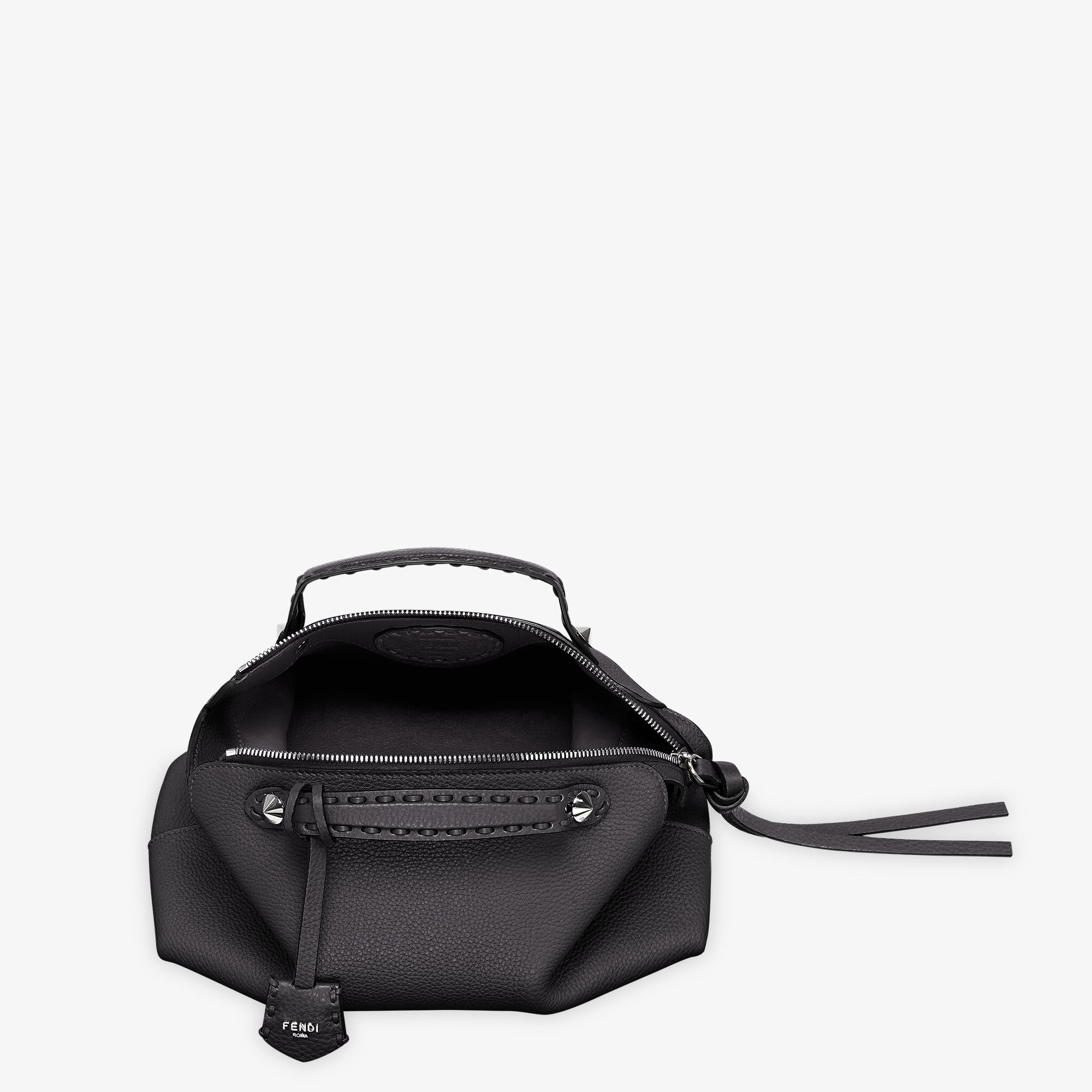 By The Way Selleria Medium Black Selleria bag with 192 hand-sewn topstitches