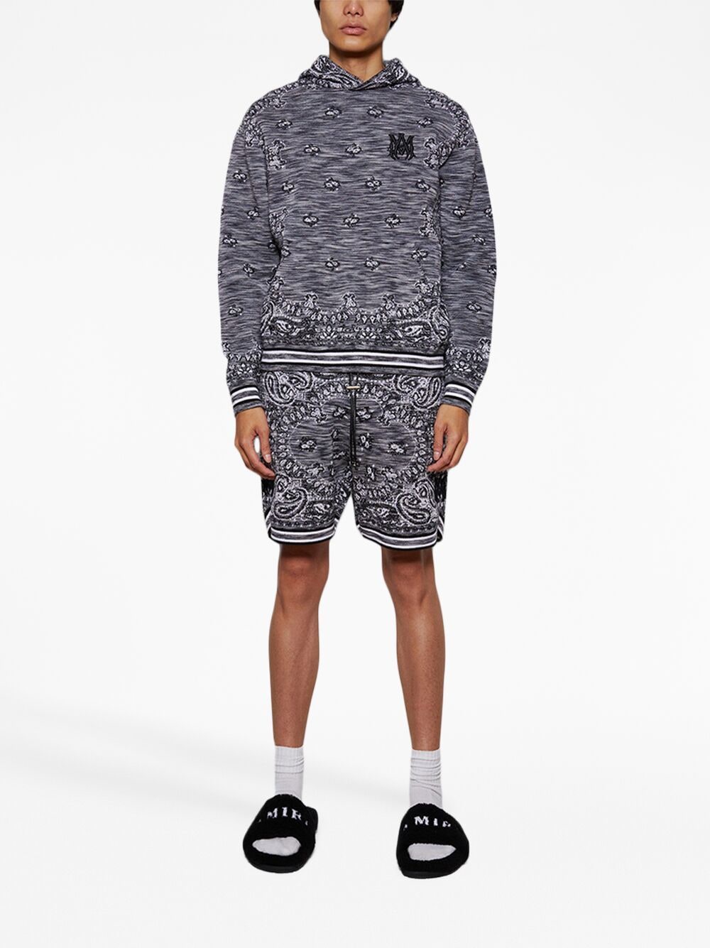 logo-print fleece slippers