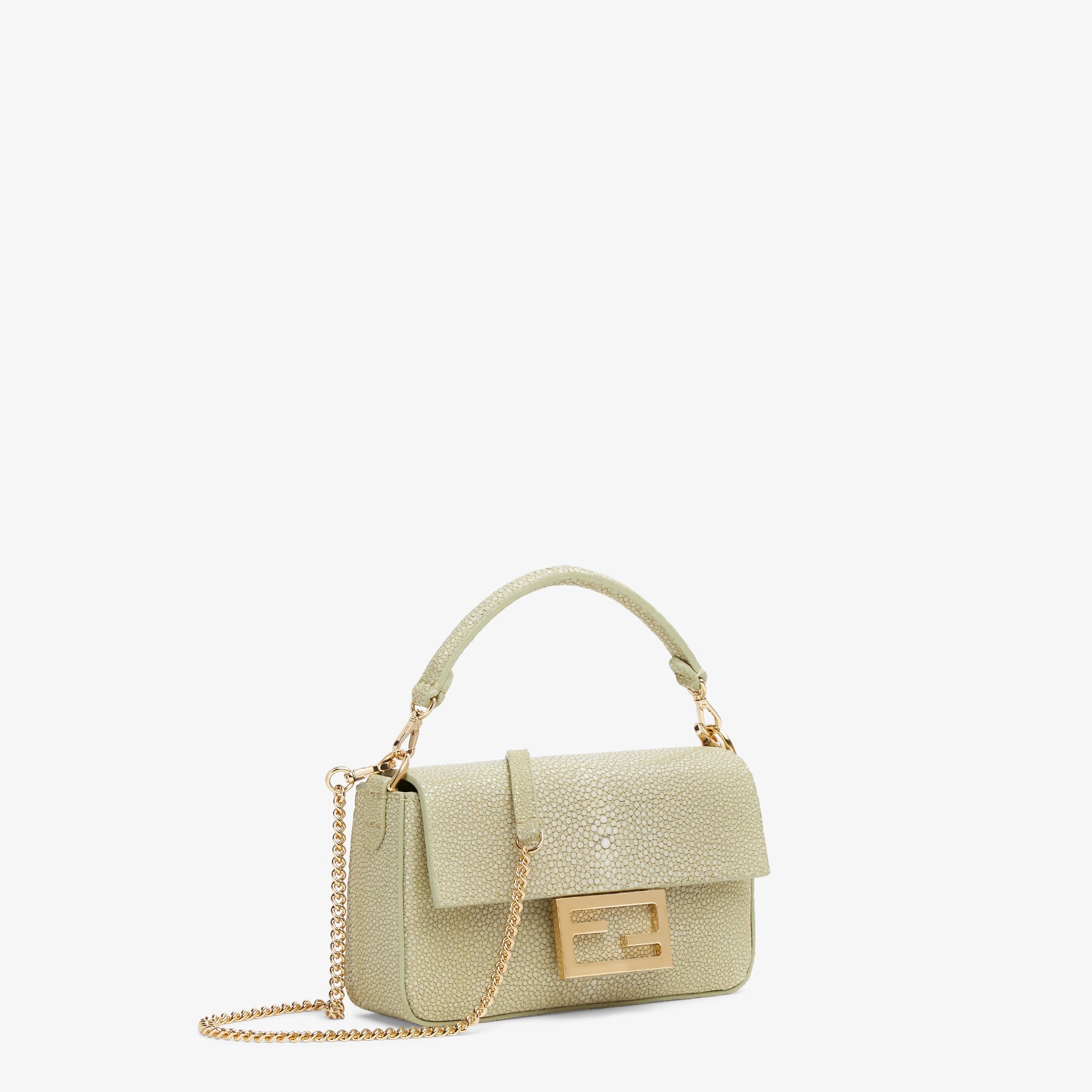 Baguette Mini Sage green stingray leather bag