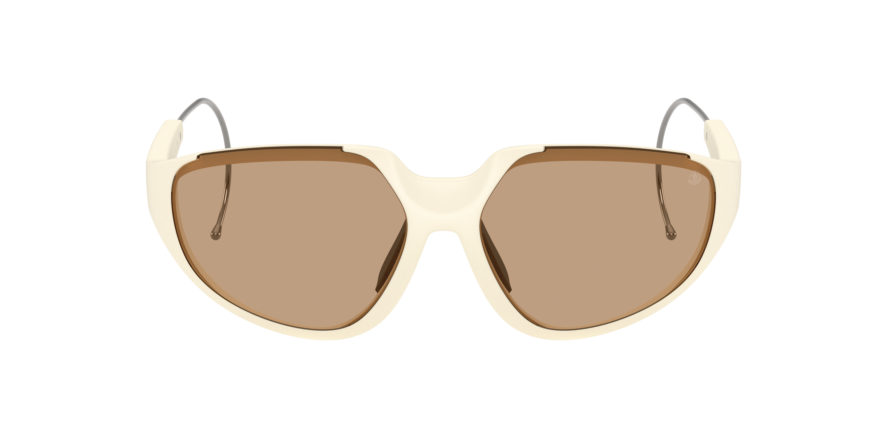 MONCLER ME8008 LASZER Matte Butter - Unisex Sunglasses, Light Brown Solid Lens