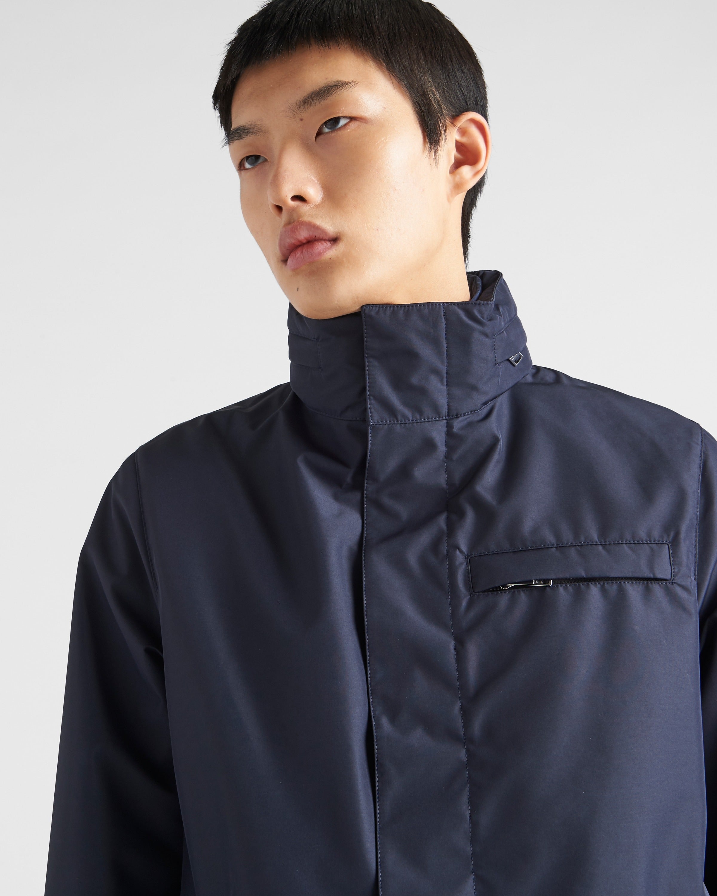 Technical fabric blouson jacket Blue