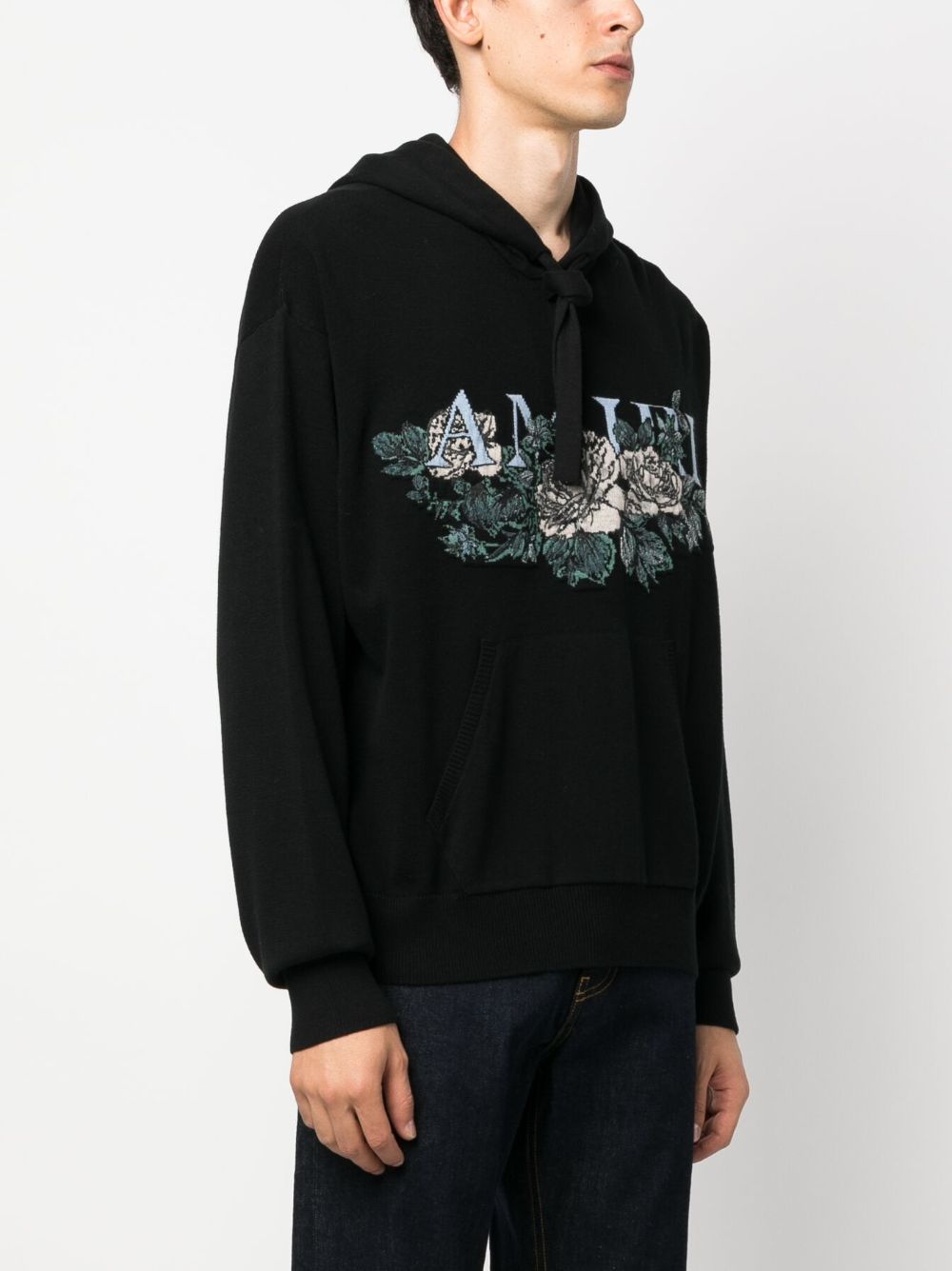 Intarsia-knit logo hoodie