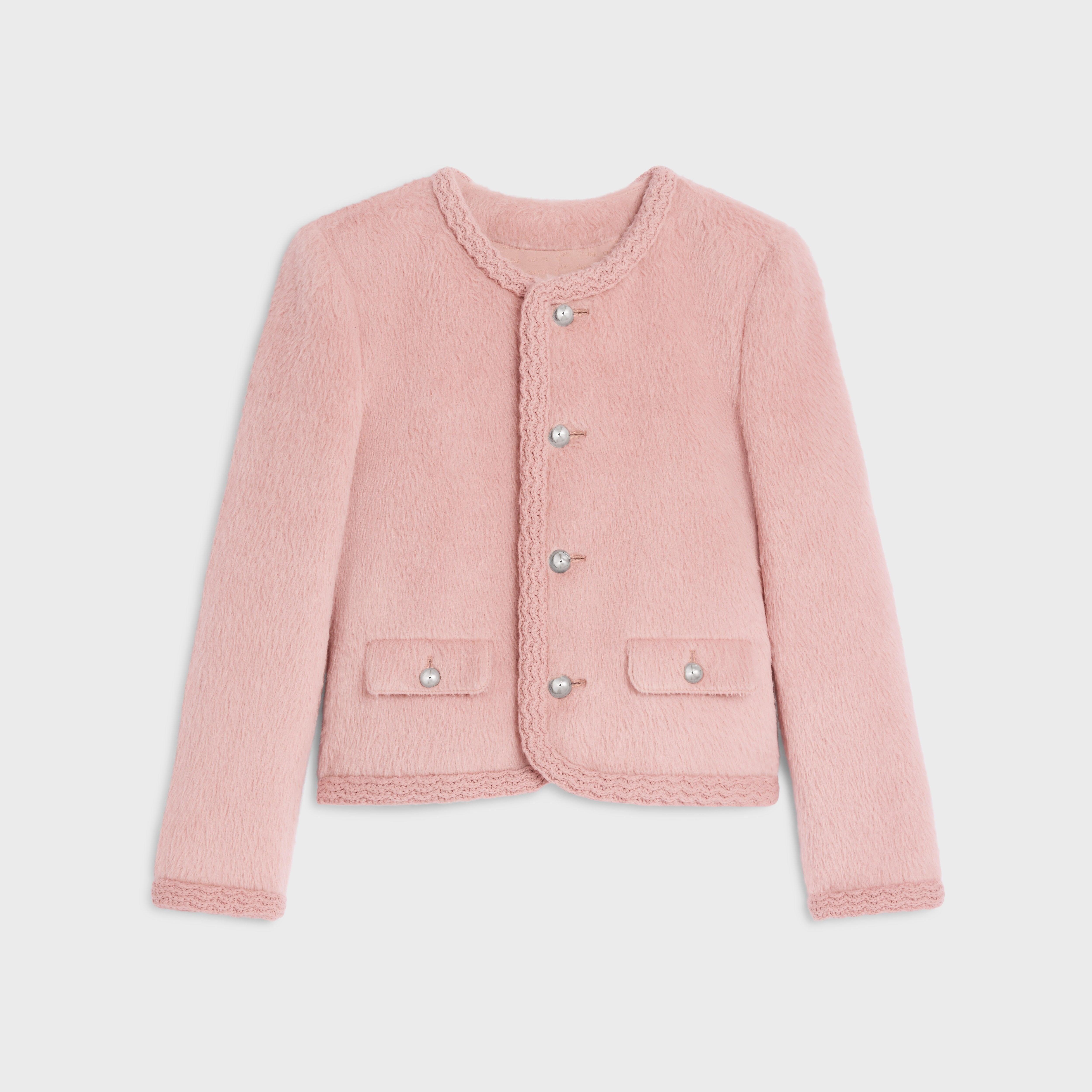 CHELSEA JACKET IN ALPACA WOOL - ROSE GLACE