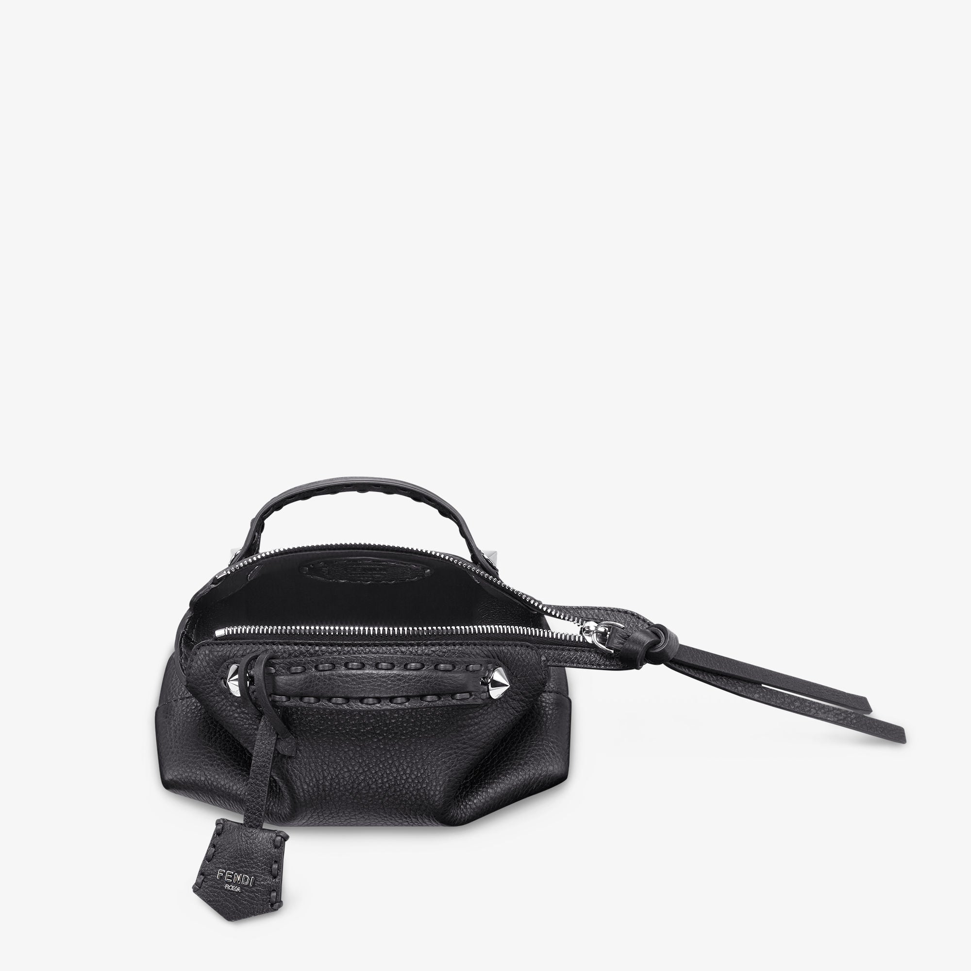 By The Way Selleria Mini Black Selleria mini-bag with 156 hand-sewn topstitches