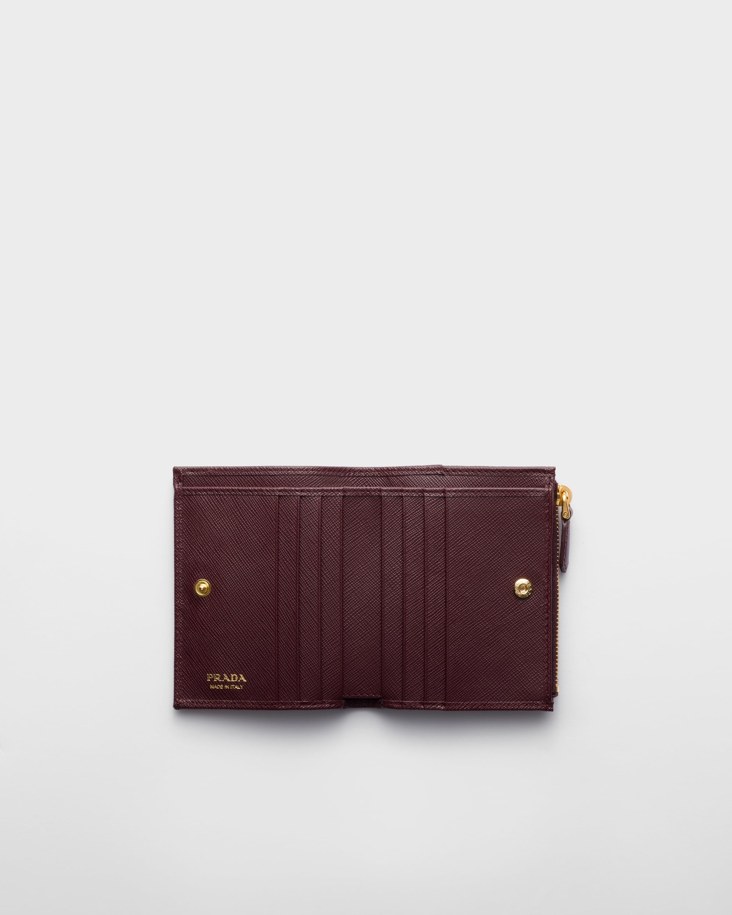 Small Saffiano leather wallet Burgundy