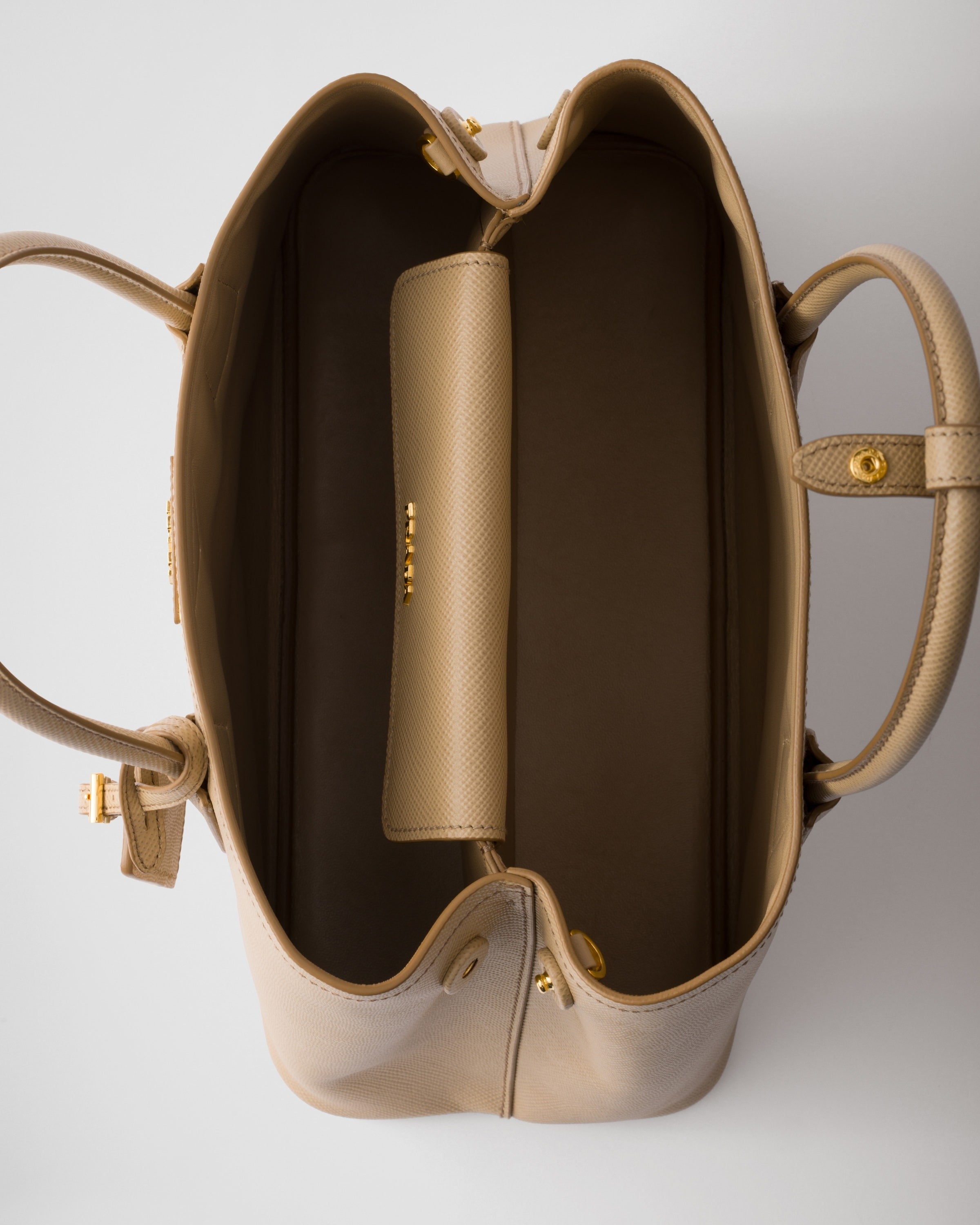 Medium Prada Double Saffiano leather bag Sand Beige