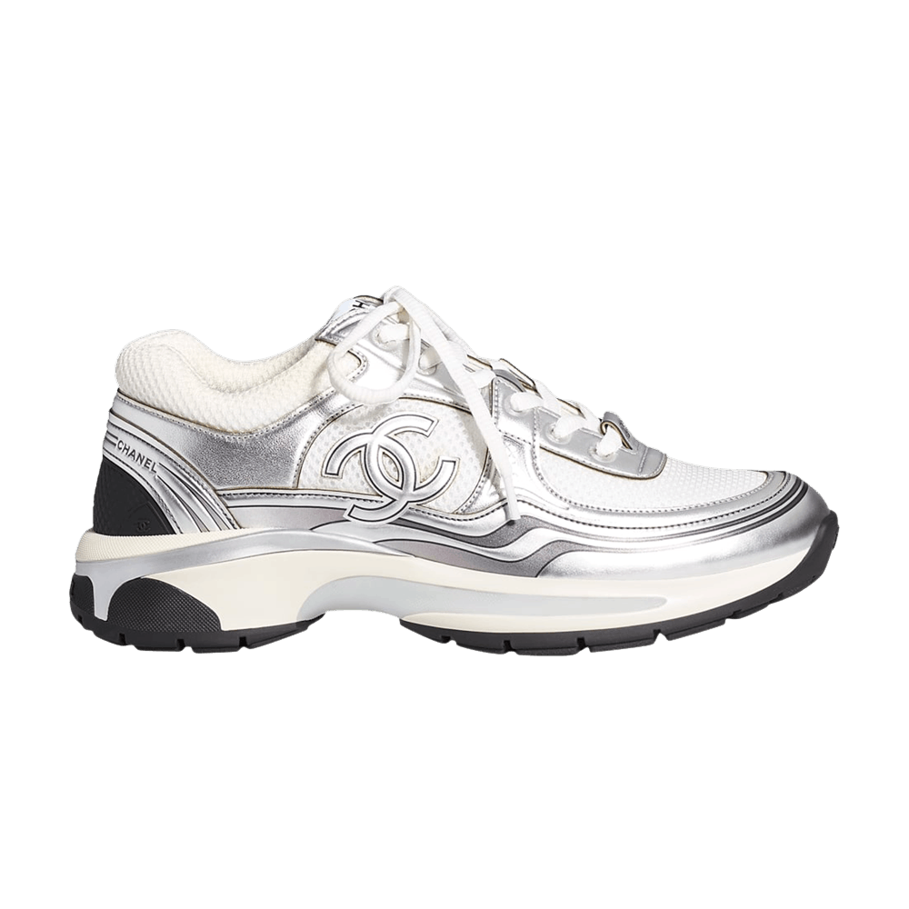 Chanel CC Logo Sneaker 'White Silver'