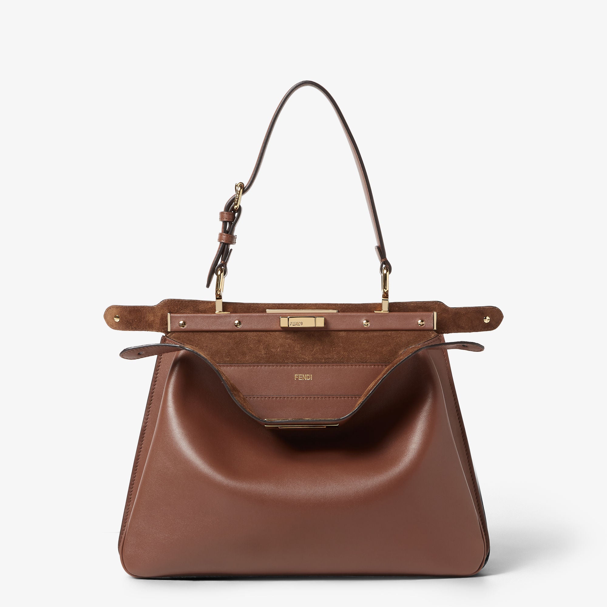 Peekaboo Soft Medium Brown leather bag