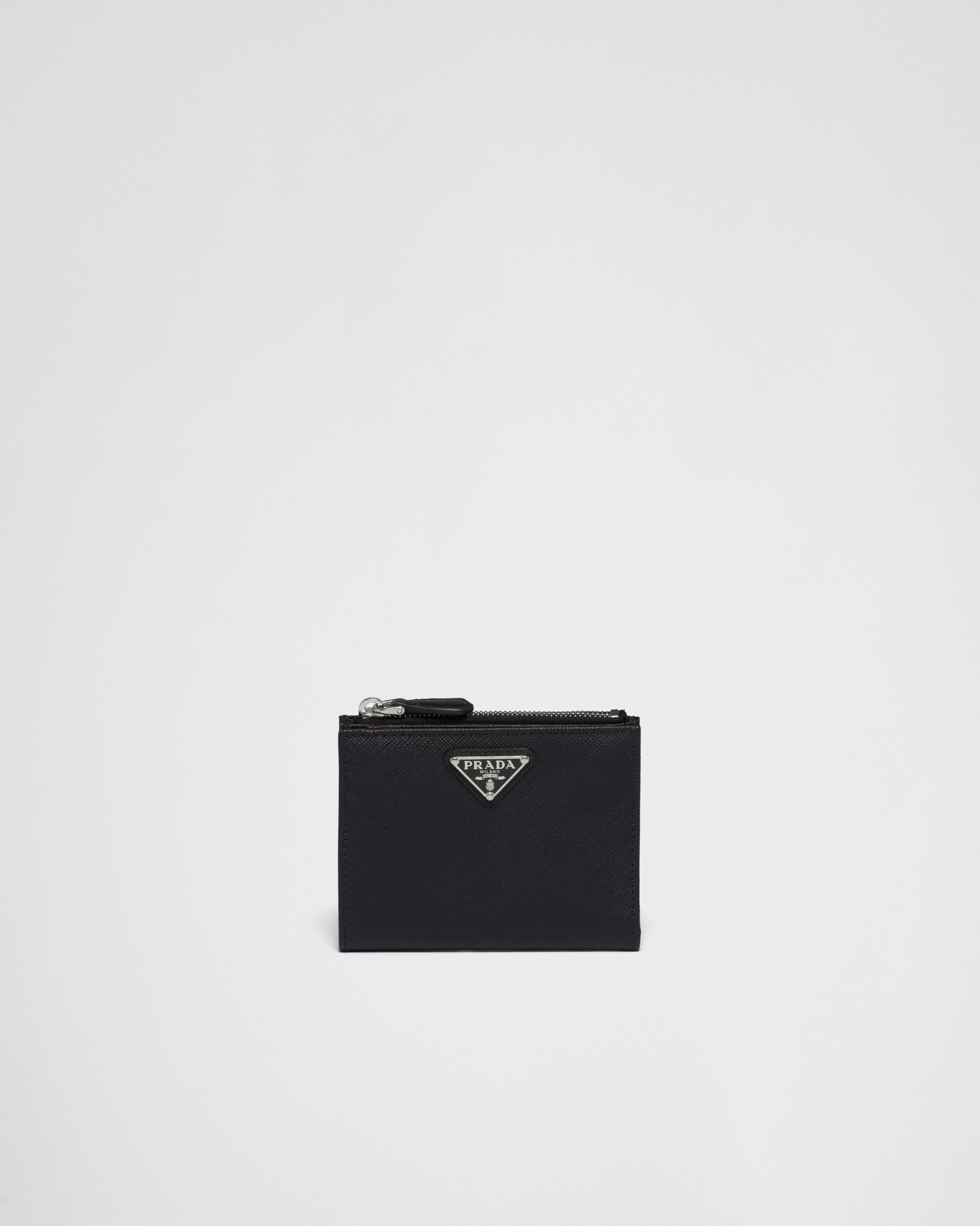 Small Saffiano leather wallet Black
