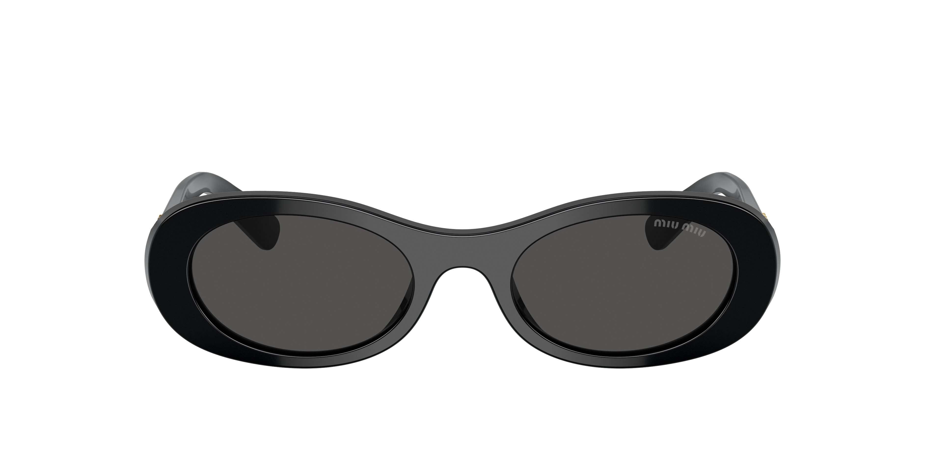 MIU MIU MU 06ZS Black - Women Luxury Sunglasses, Dark Grey Lens