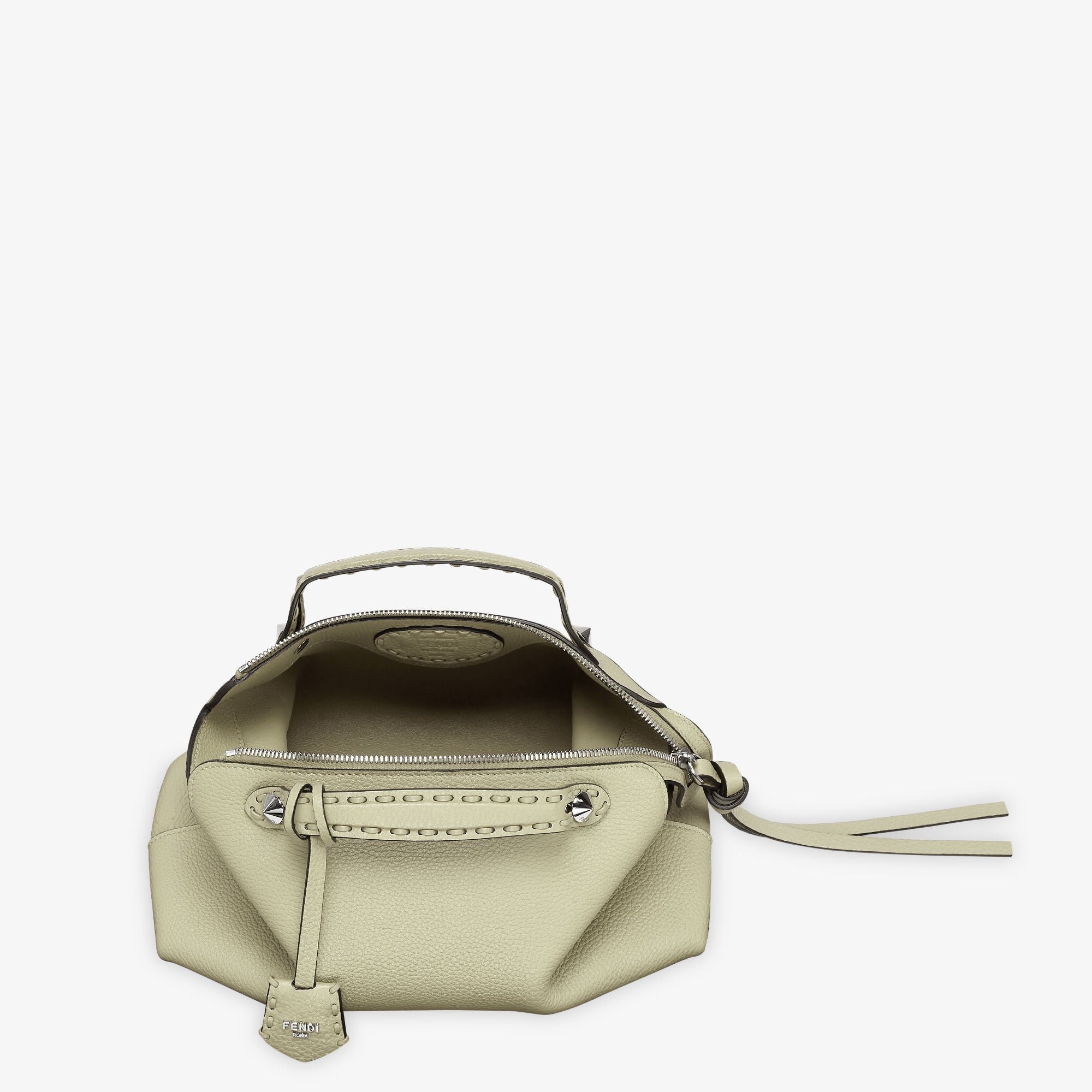 By The Way Selleria Medium Sage green Selleria bag with 192 hand-sewn topstitches