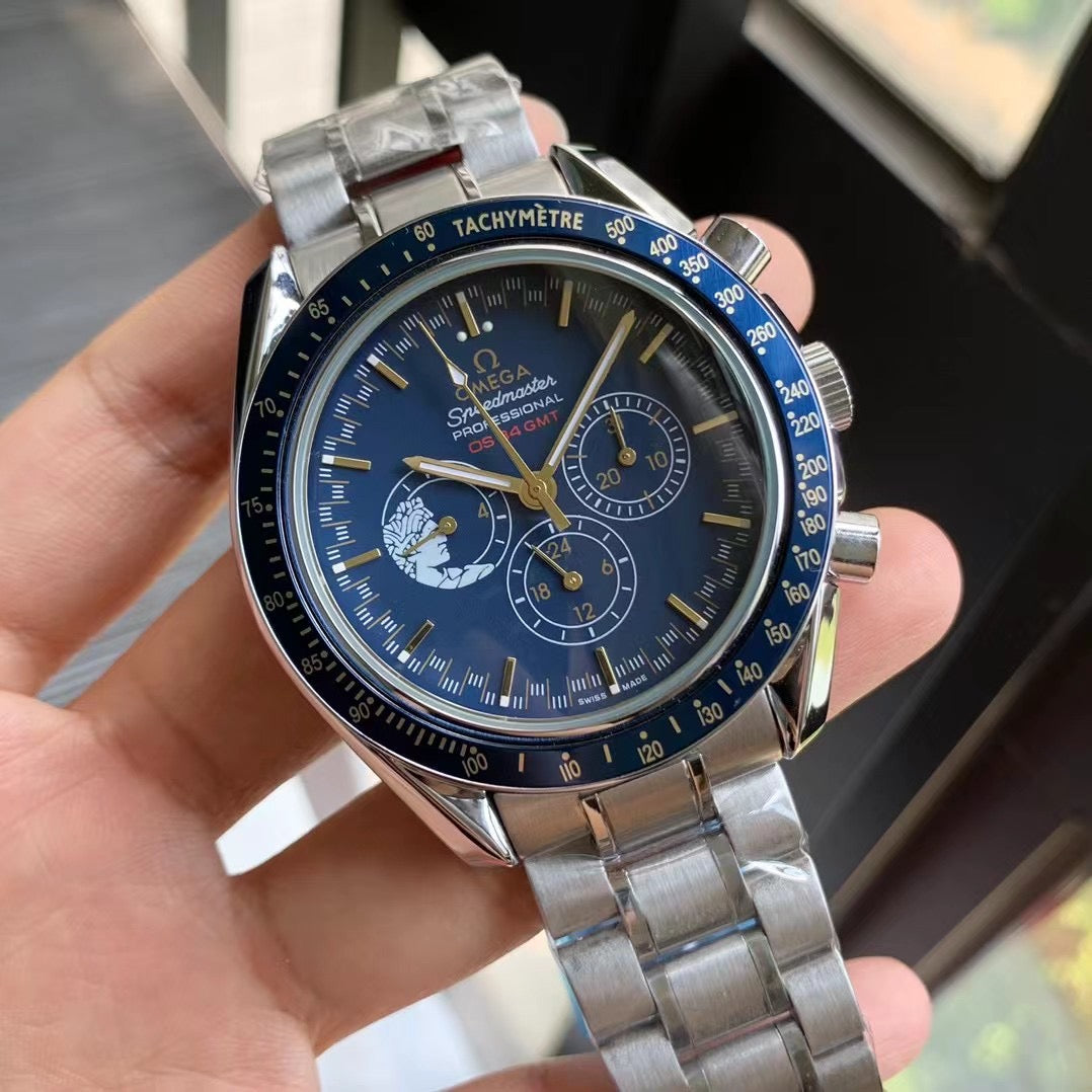 Omega Speedmaster 44mm Blue Dial Silver