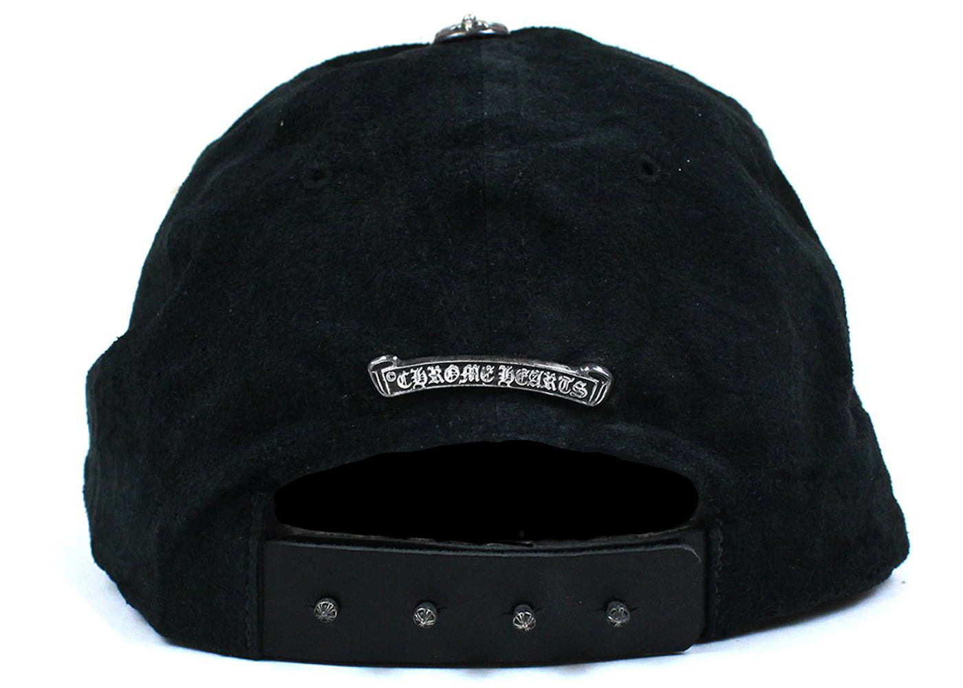 Chrome Hearts 5 Panel Suede Baseball Cap Black