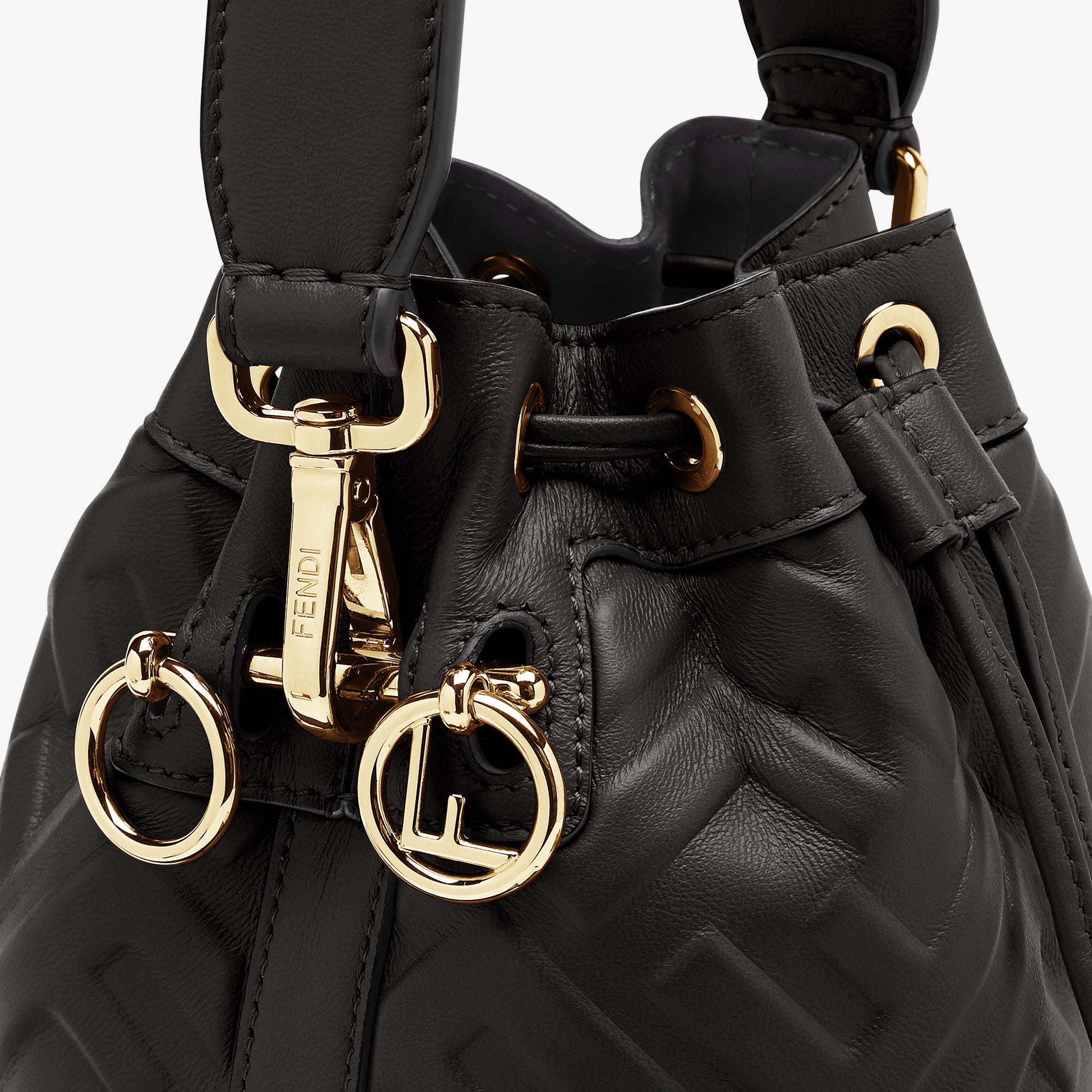 Mon Tresor Black leather mini-bag with FF motif