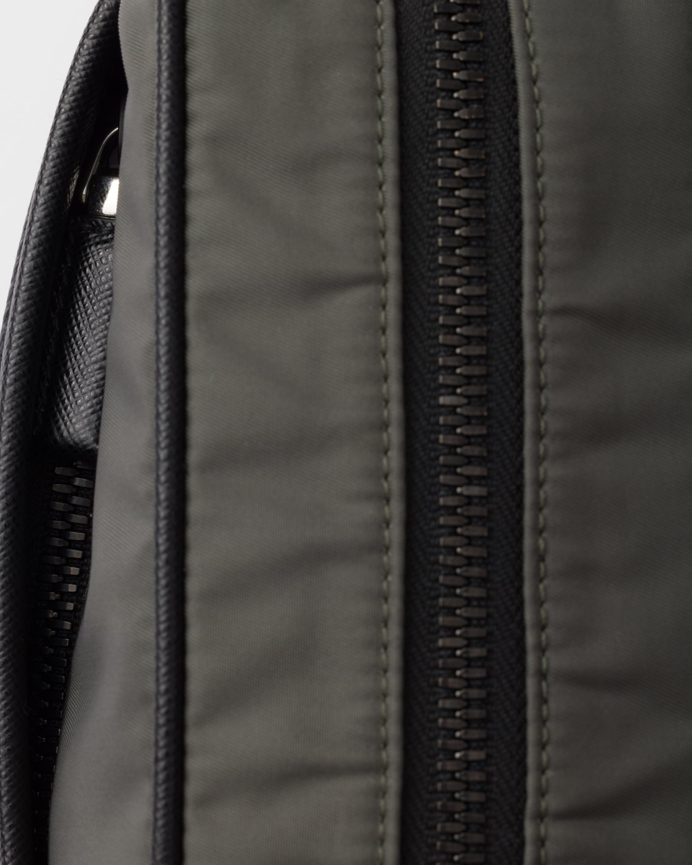 Re-Nylon and Saffiano shoulder bag Forest Green