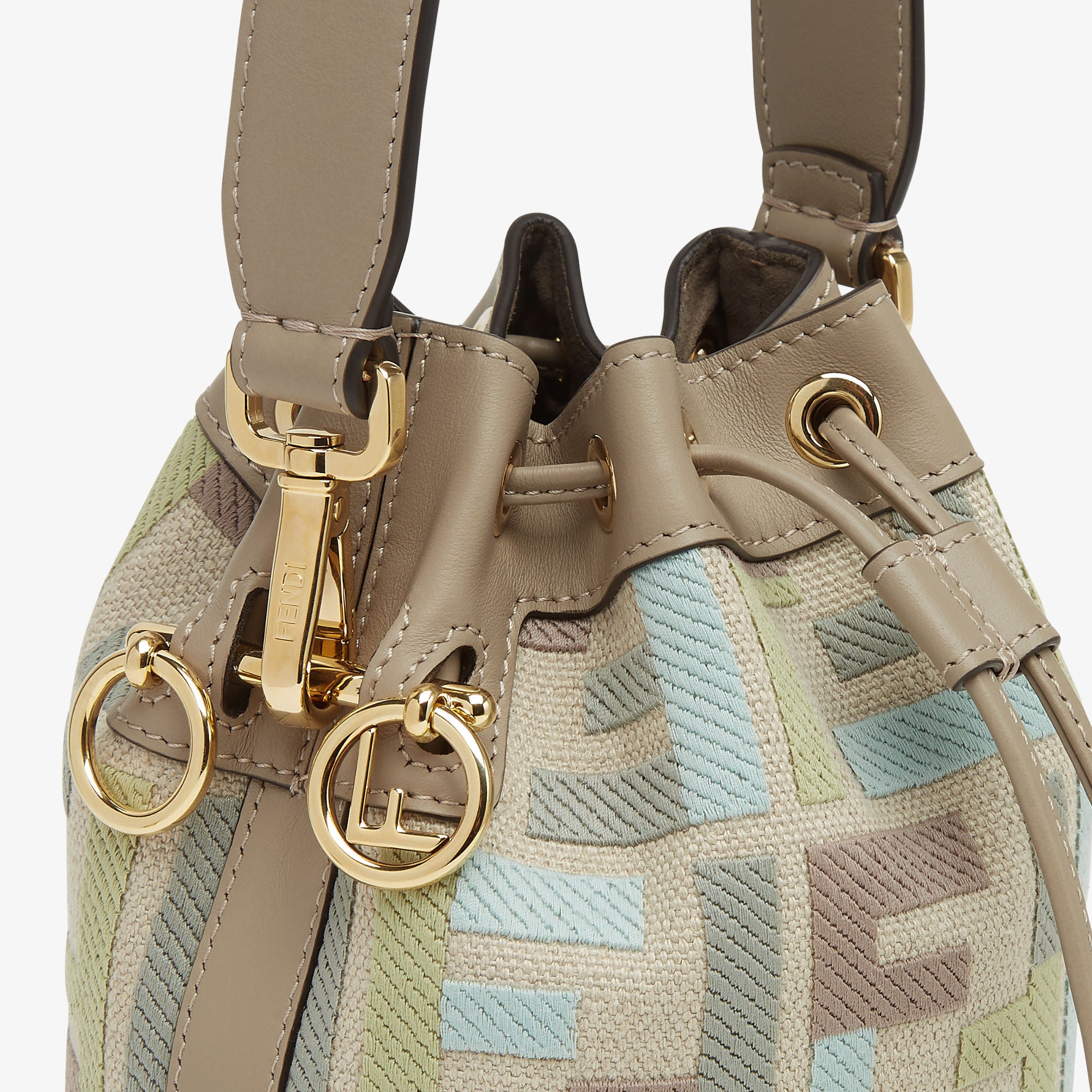 Mon Tresor Canvas mini-bag with multicolor FF embroidery