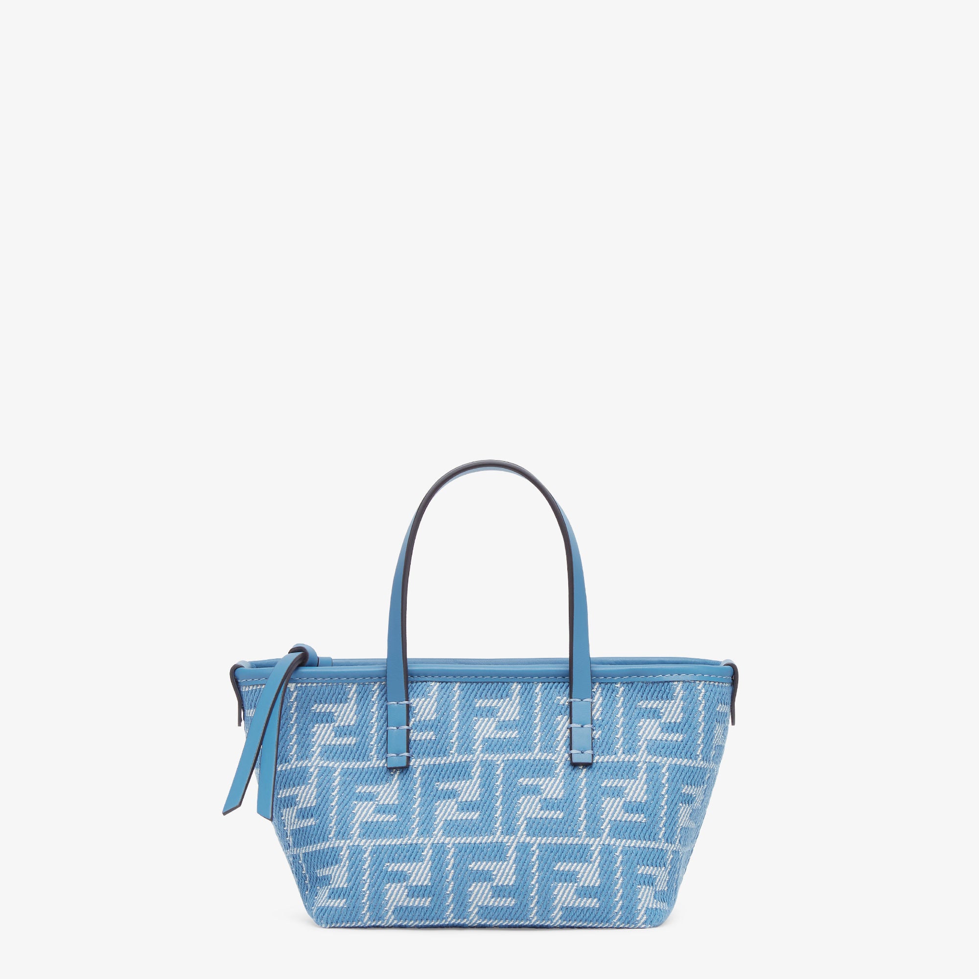 Roll Mini Blue denim-effect FF jacquard mini-bag