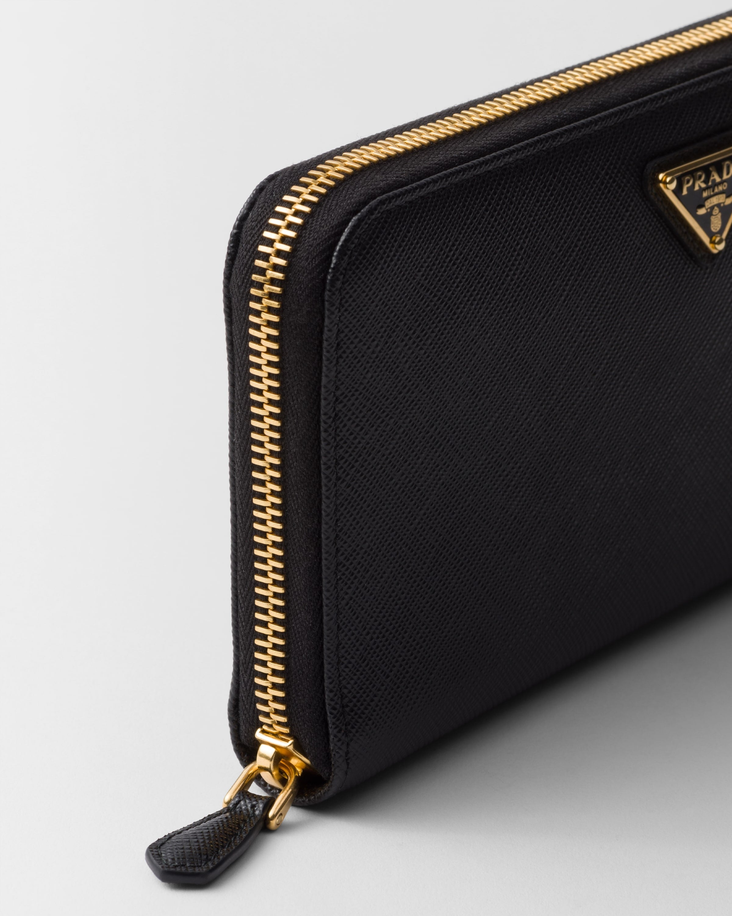 Large Saffiano Leather Wallet Black