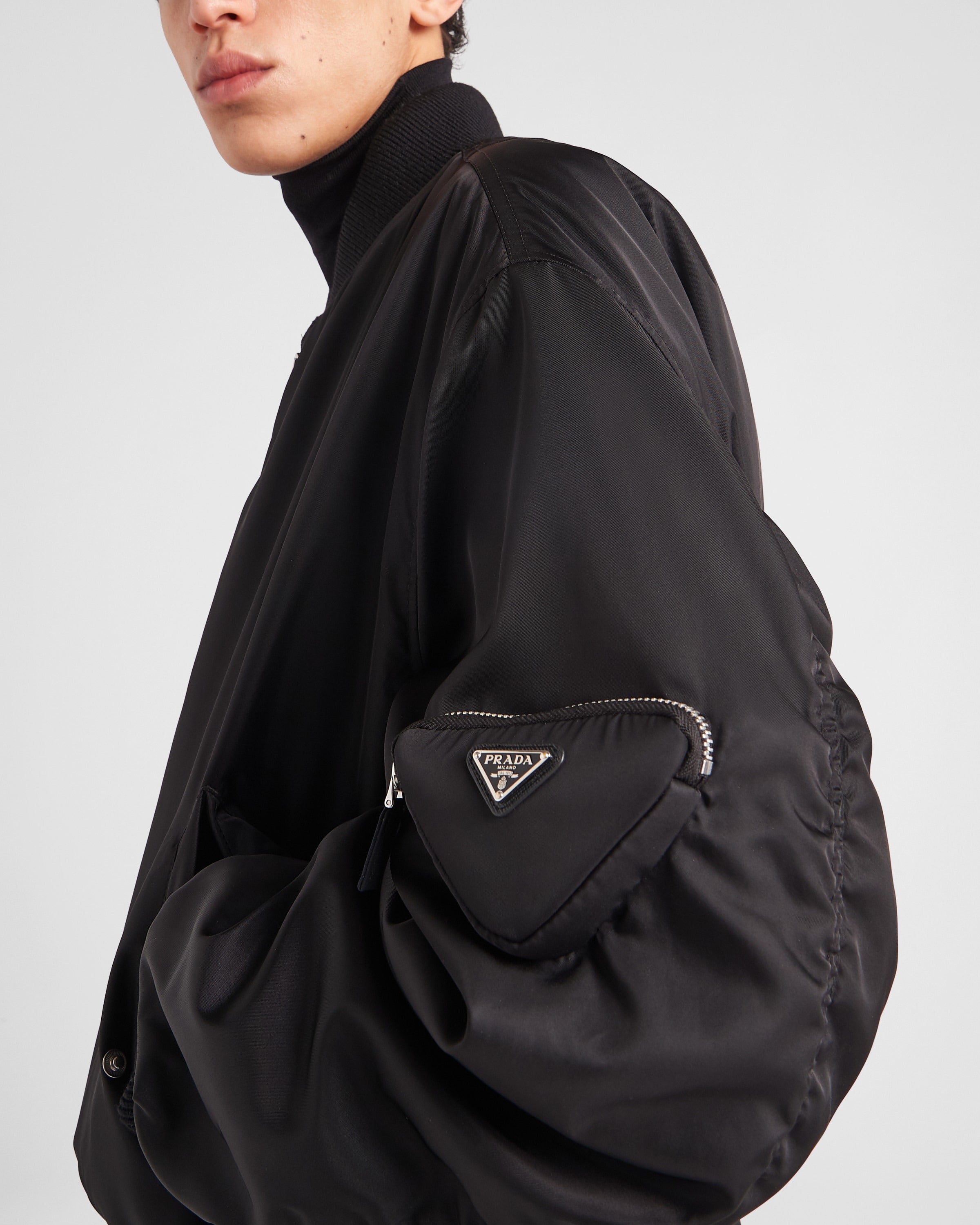 Re-Nylon bomber jacket Black