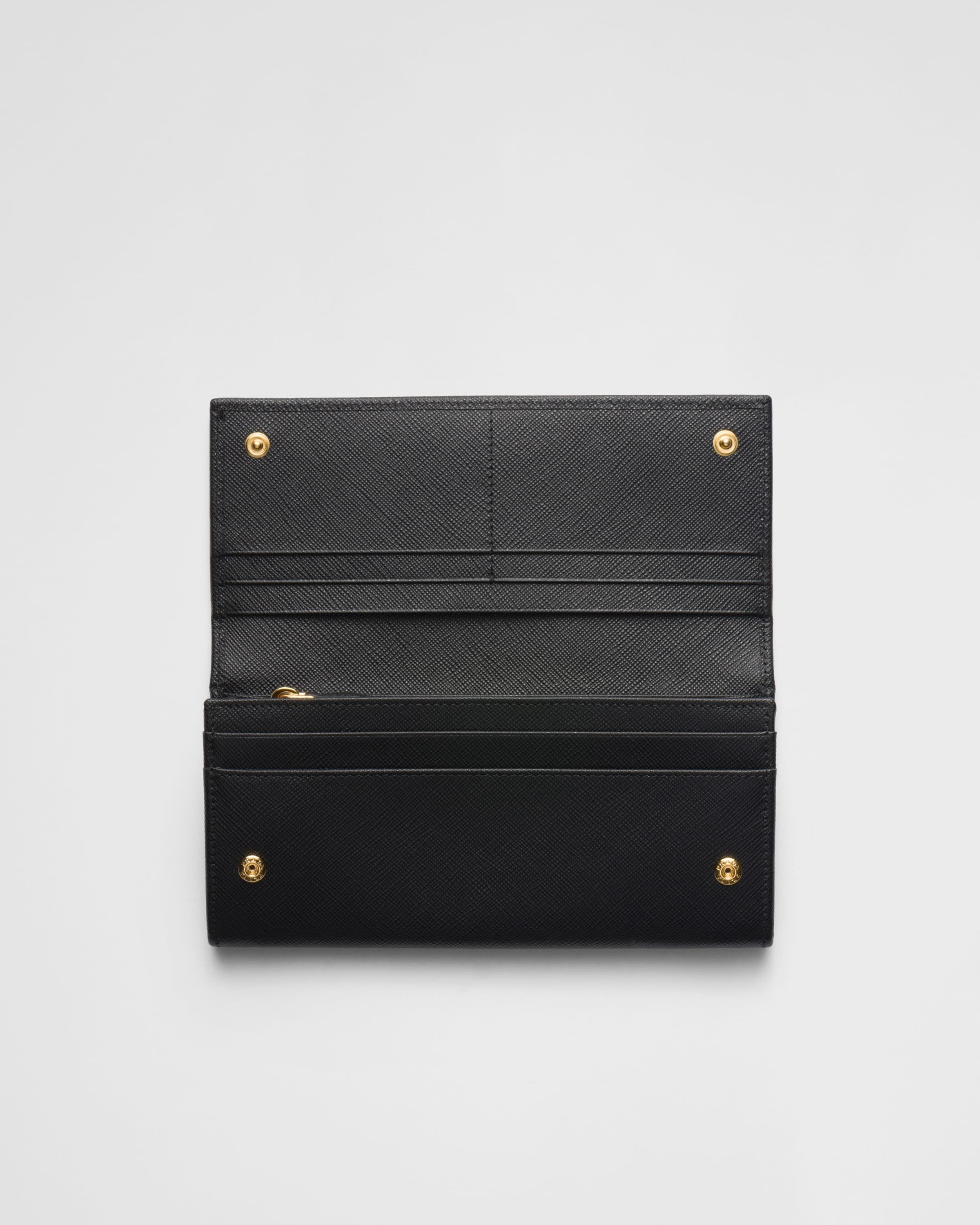 Large Saffiano Leather Wallet Black