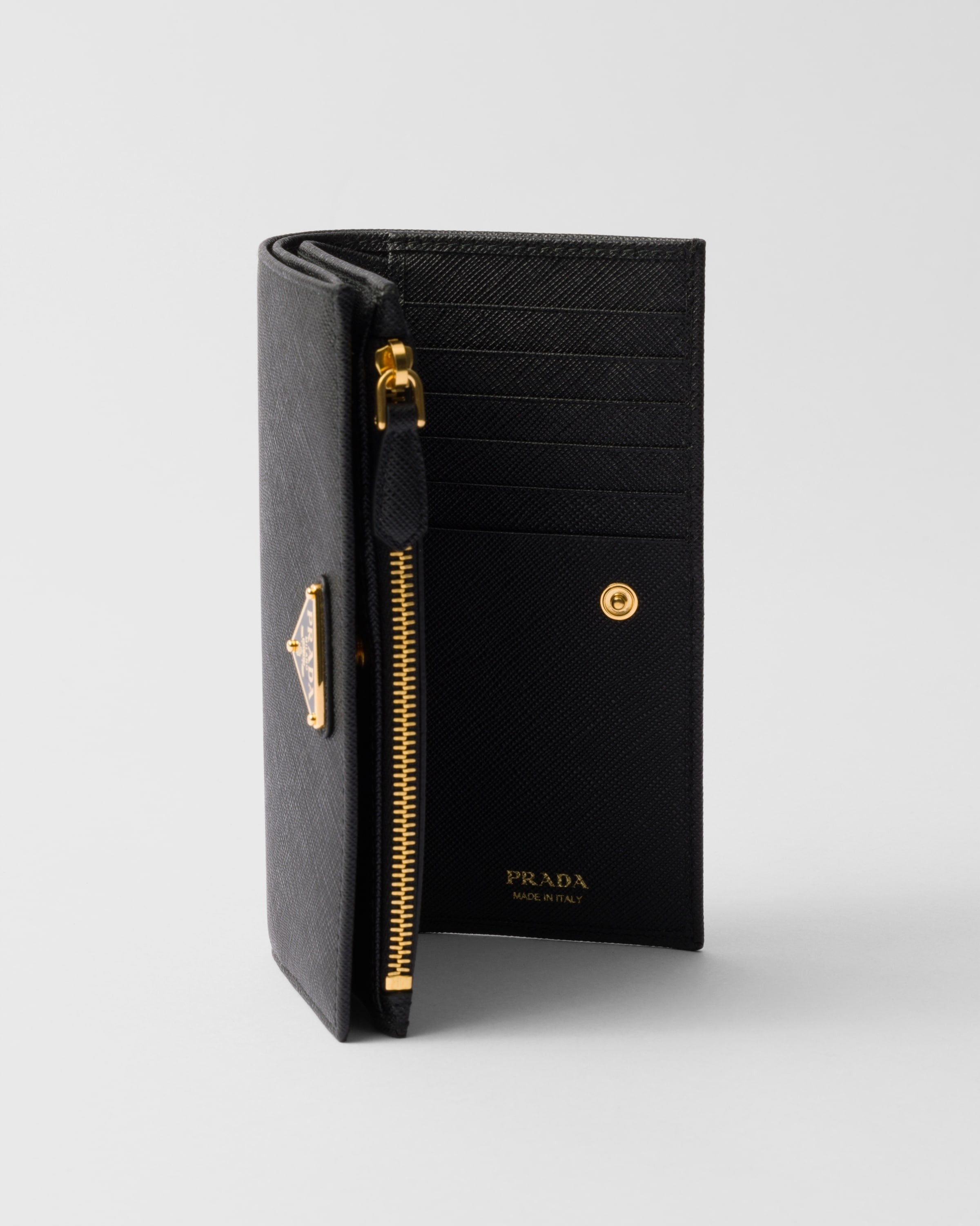 Large Saffiano leather wallet Black