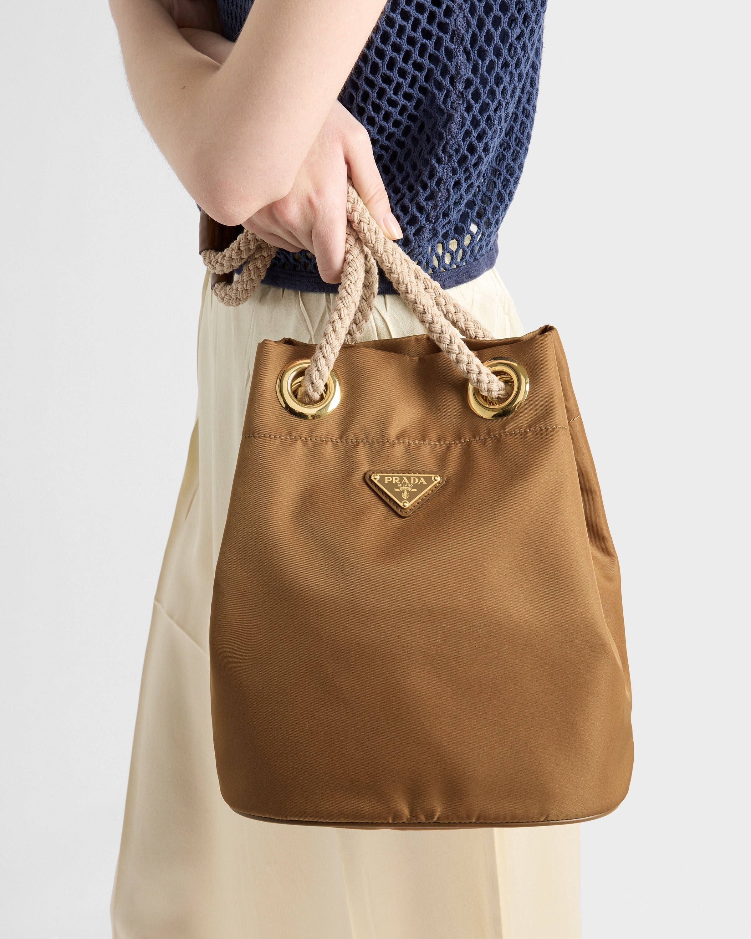 Prada Mariner Re-Nylon small bucket bag Brandy