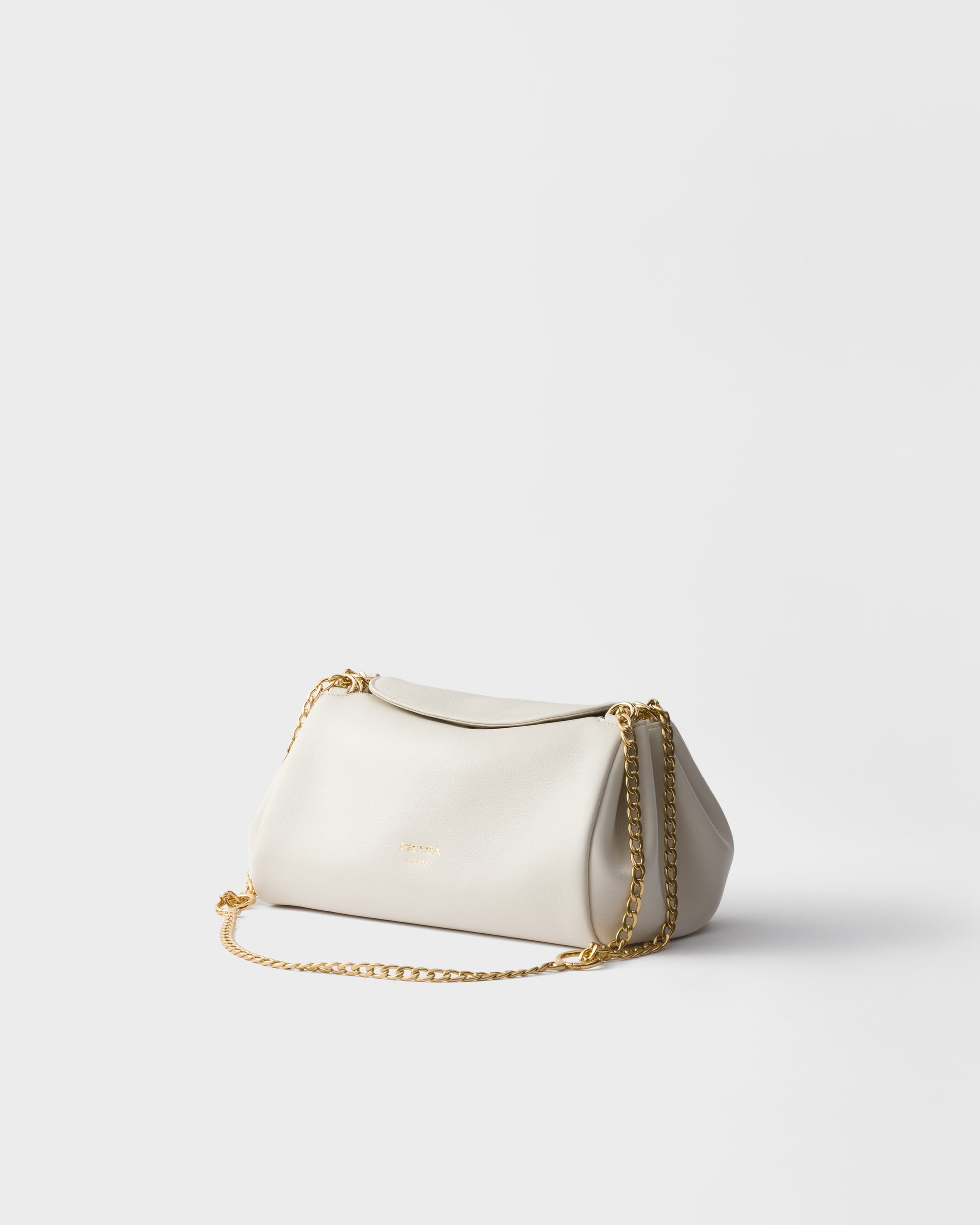 Small Prada Tumulte nappa leather bag White