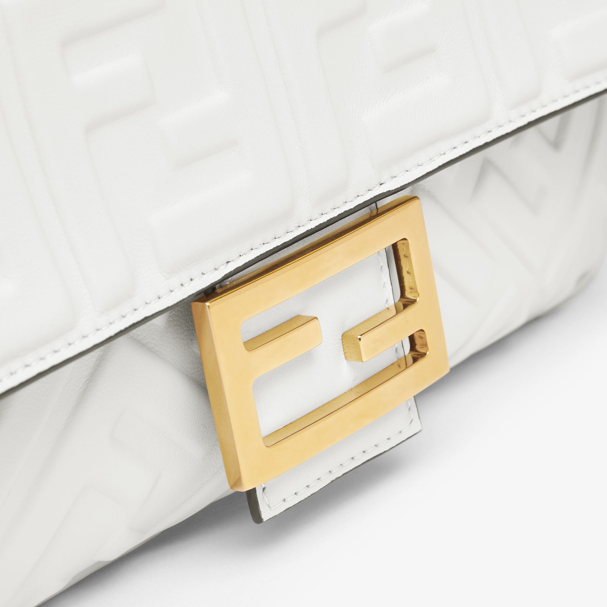 Baguette White leather bag