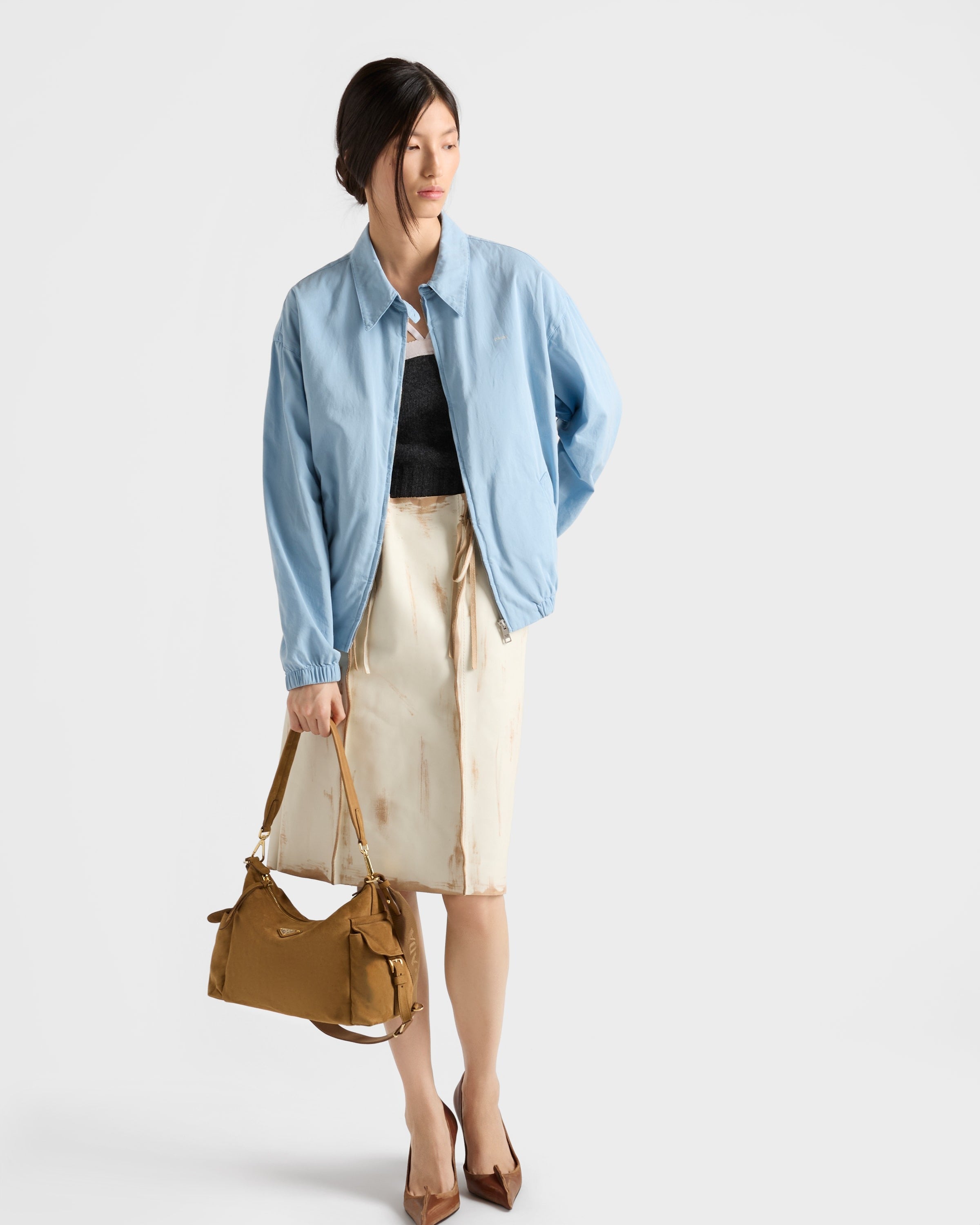 Large Prada Explore suede bag Cinnamon