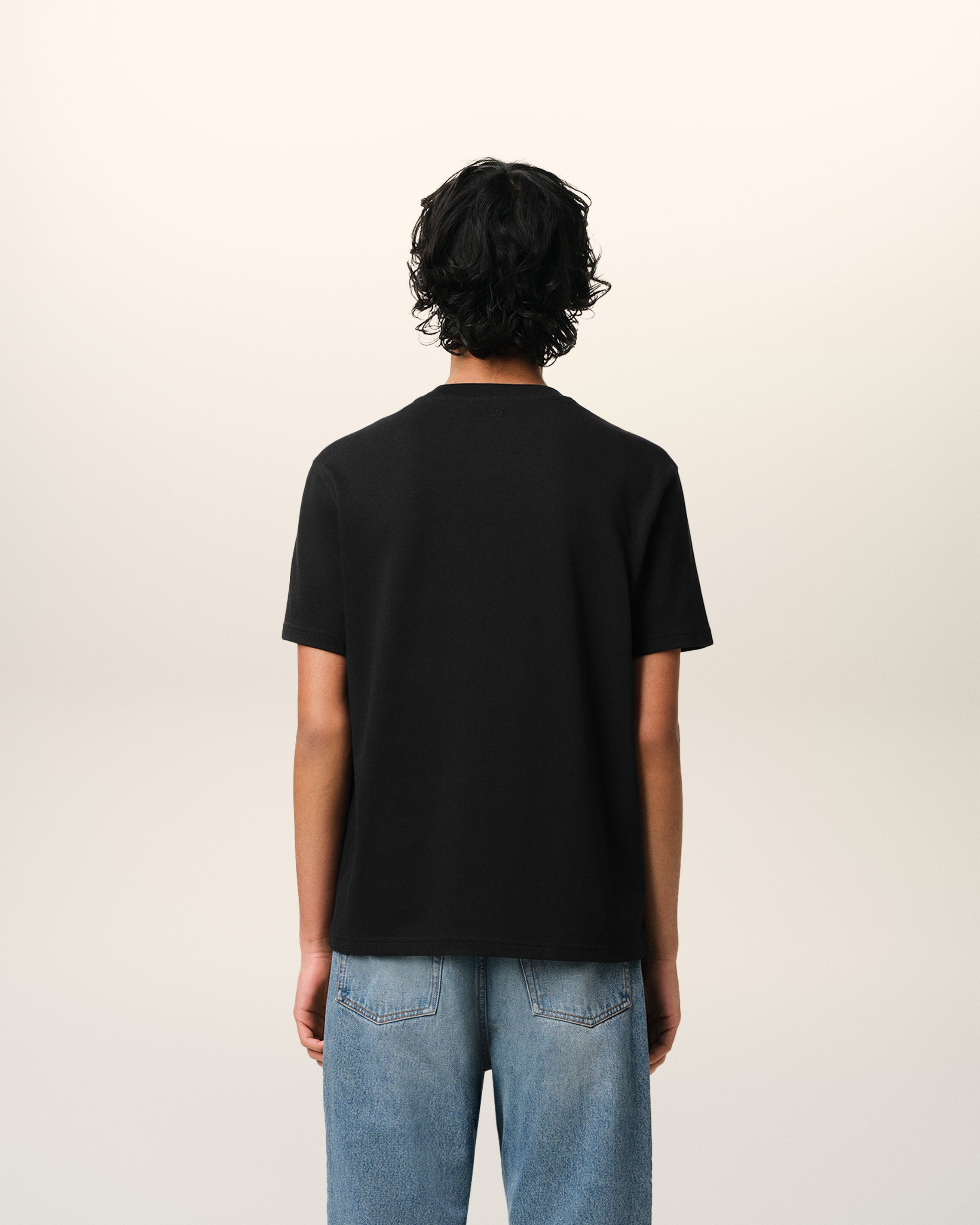 BLACK COTTON AMI DE COEUR T-SHIRT BLACK