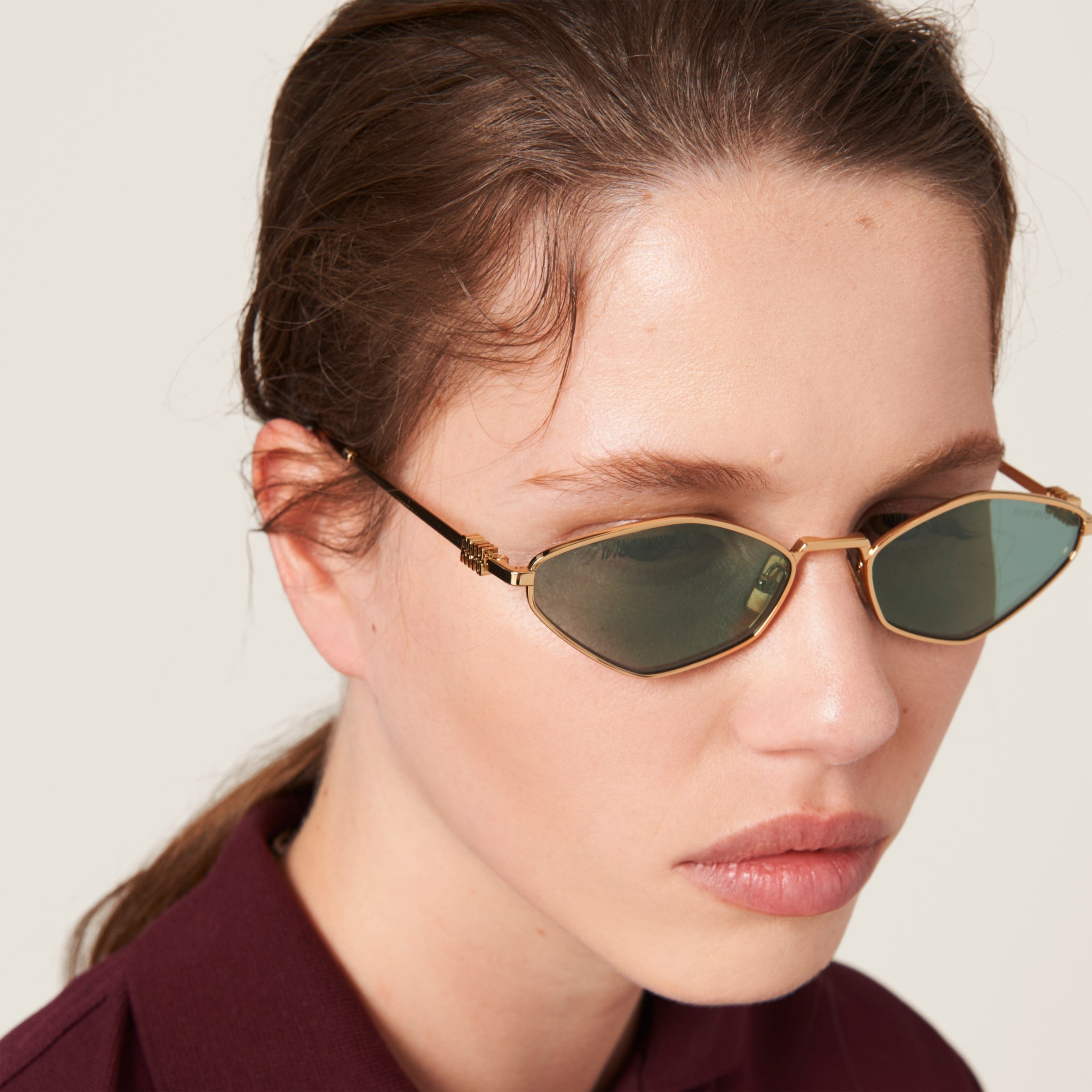 Miu Miu Logo sunglasses Water Green Lenses