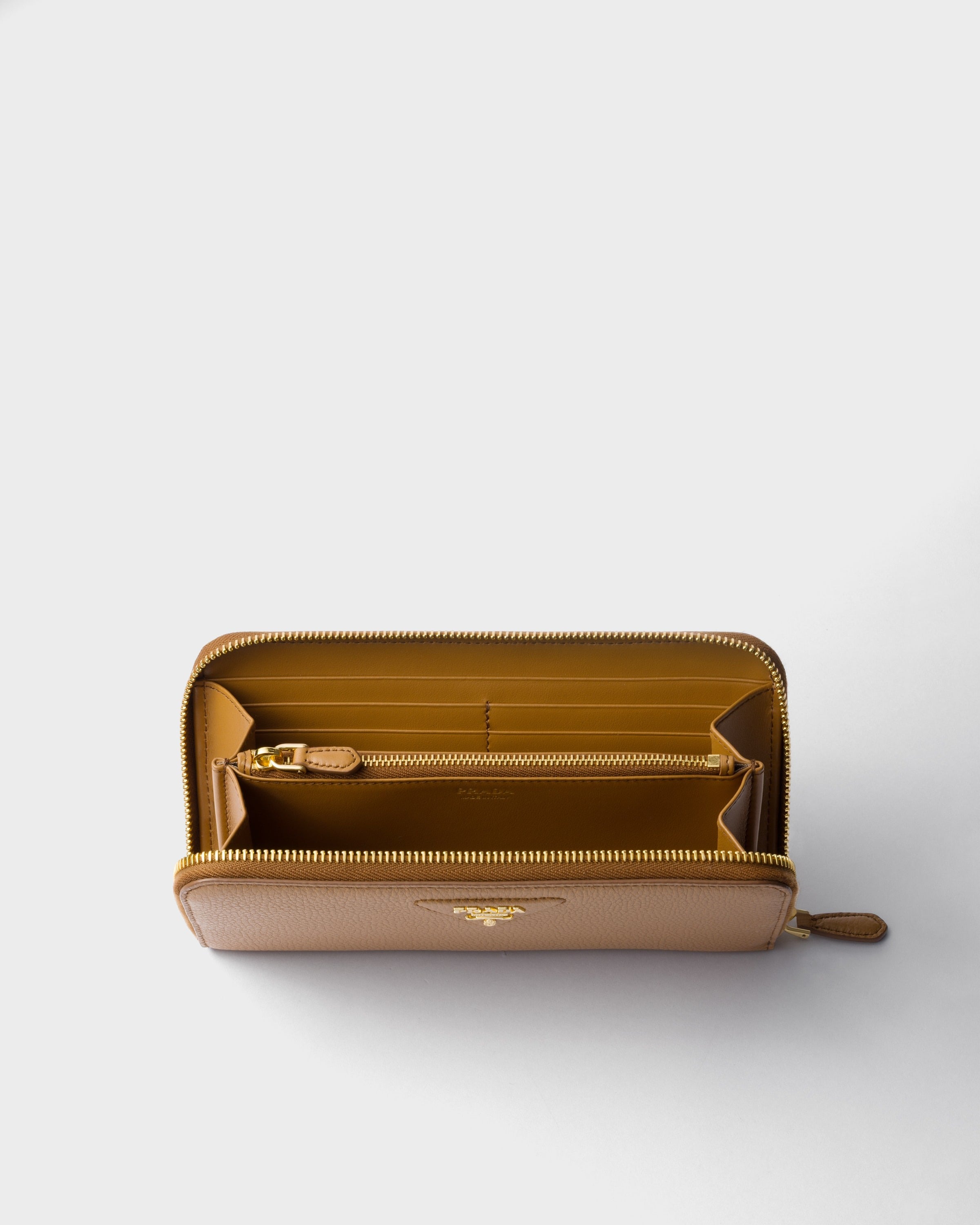 Large leather wallet Caramel