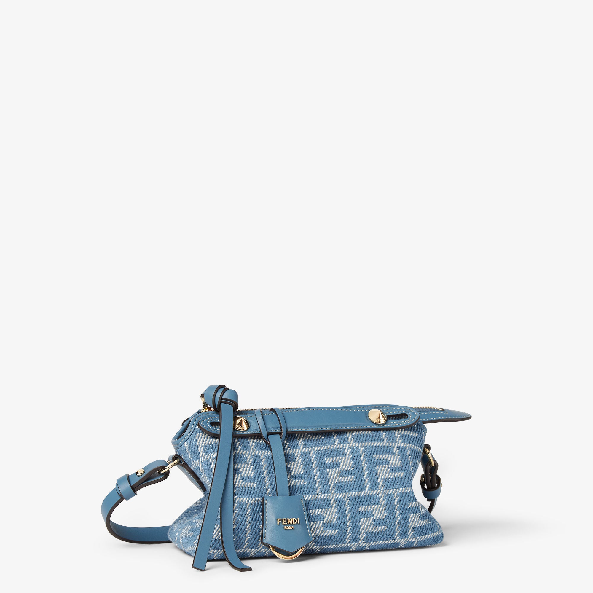 By The Way Soft Mini Blue denim-effect FF jacquard mini-bag