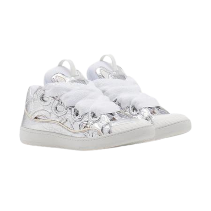 Lanvin Leather Curb Crinkled Metallic Leather