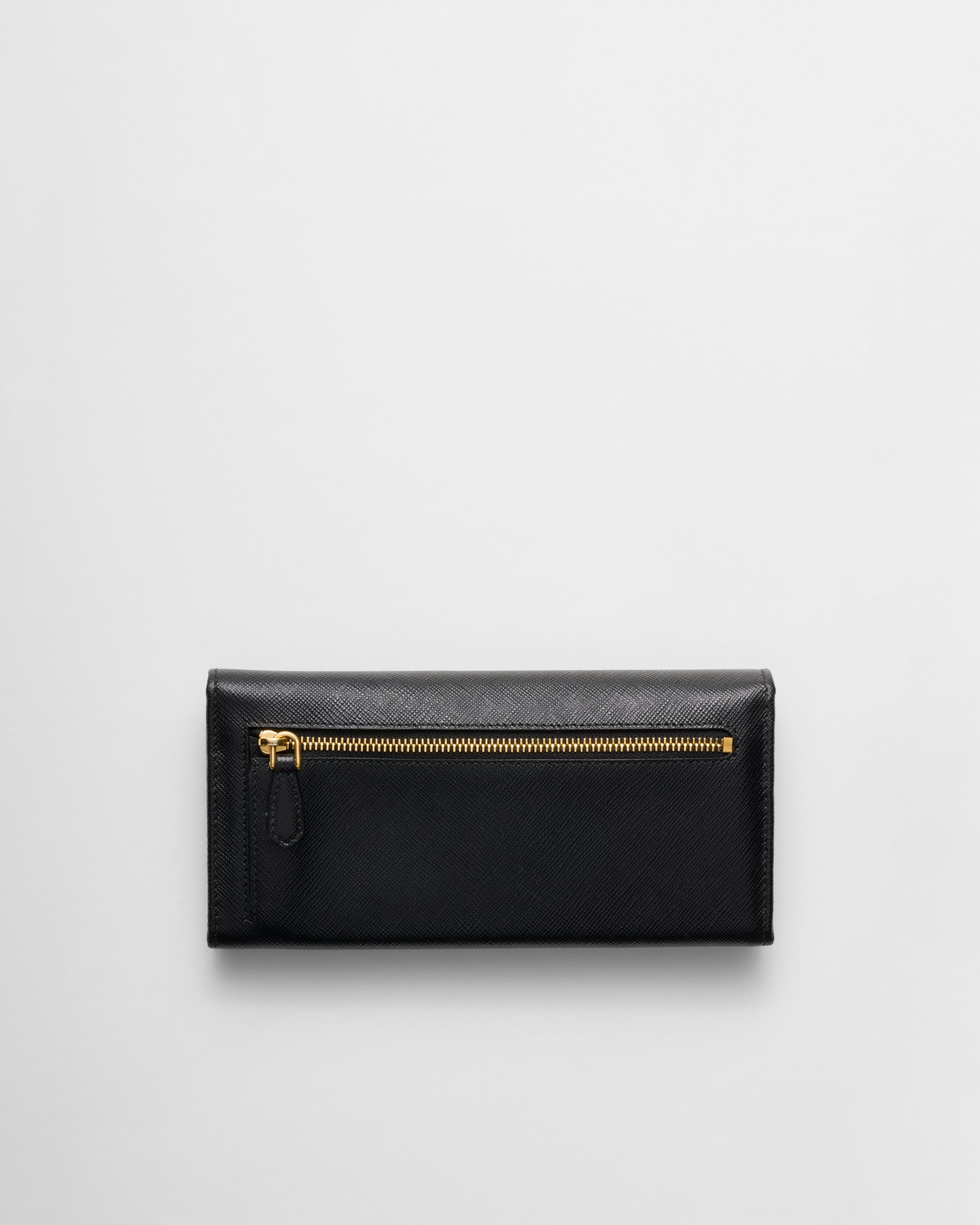 Large Saffiano Leather Wallet Black/Pale Pink